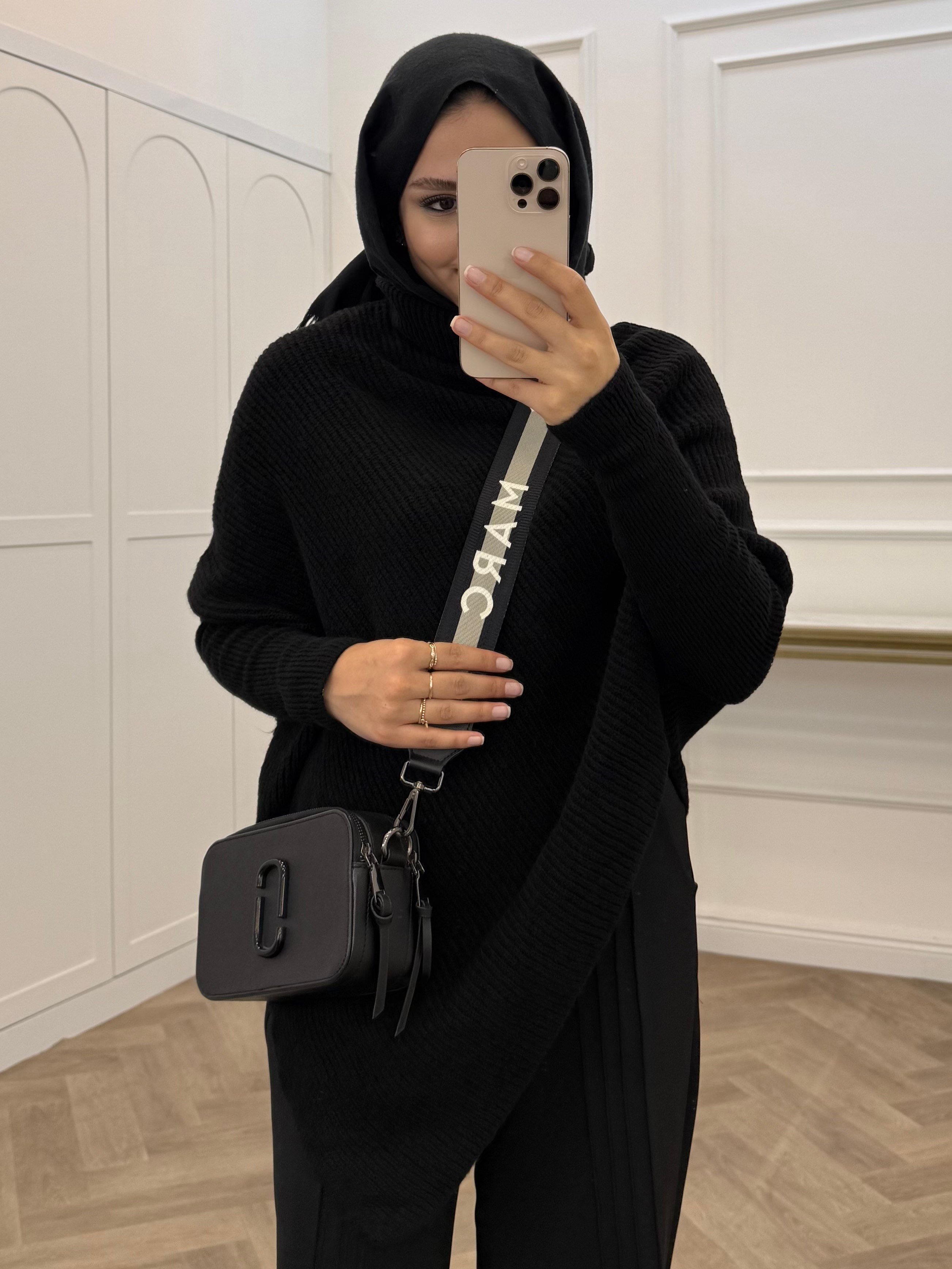YARASA KOL TRİKO KAZAK SİYAH