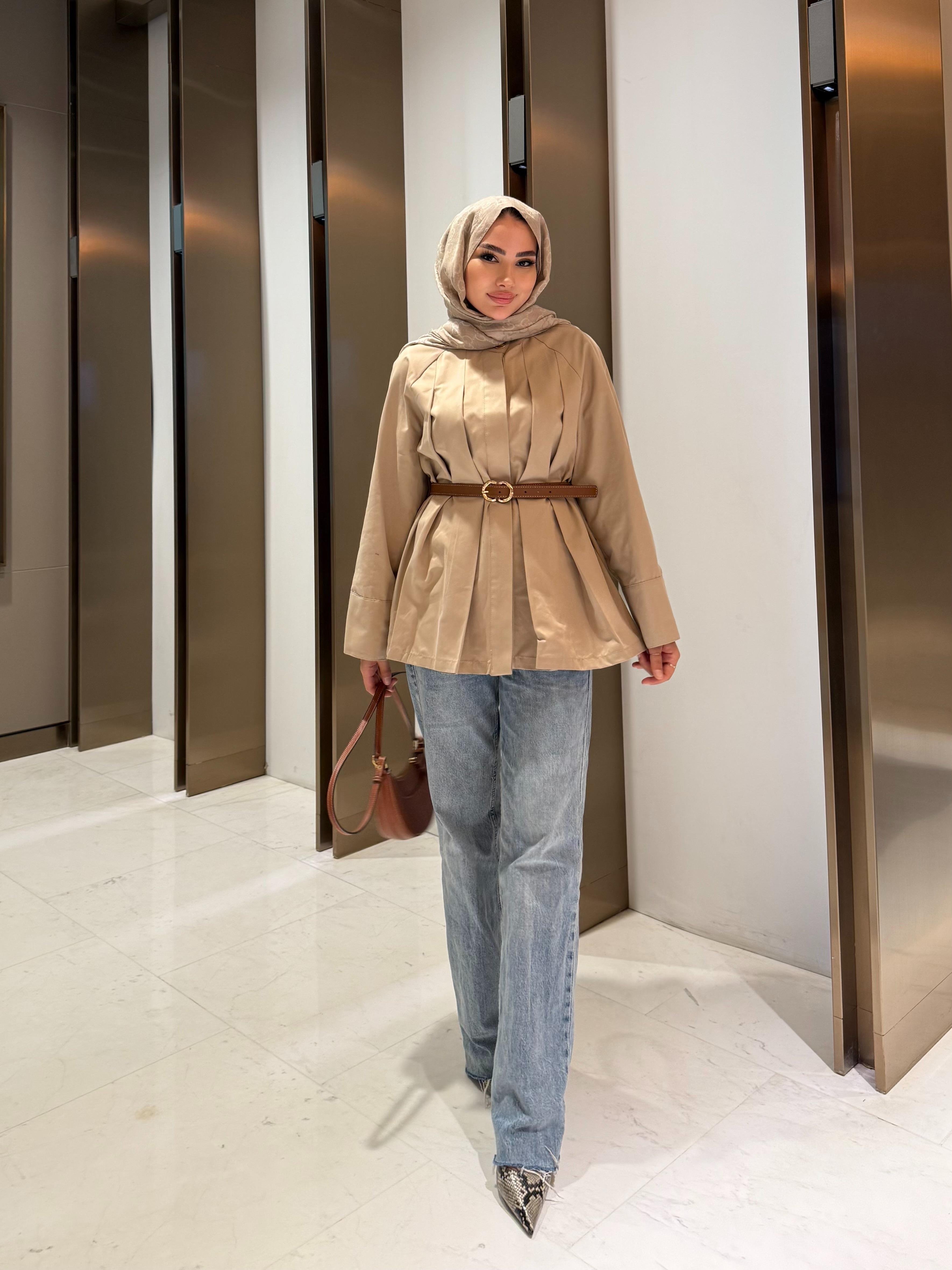 TABA KEMERLİ ÖNÜ PENSLİ TRENÇKOT TAŞ