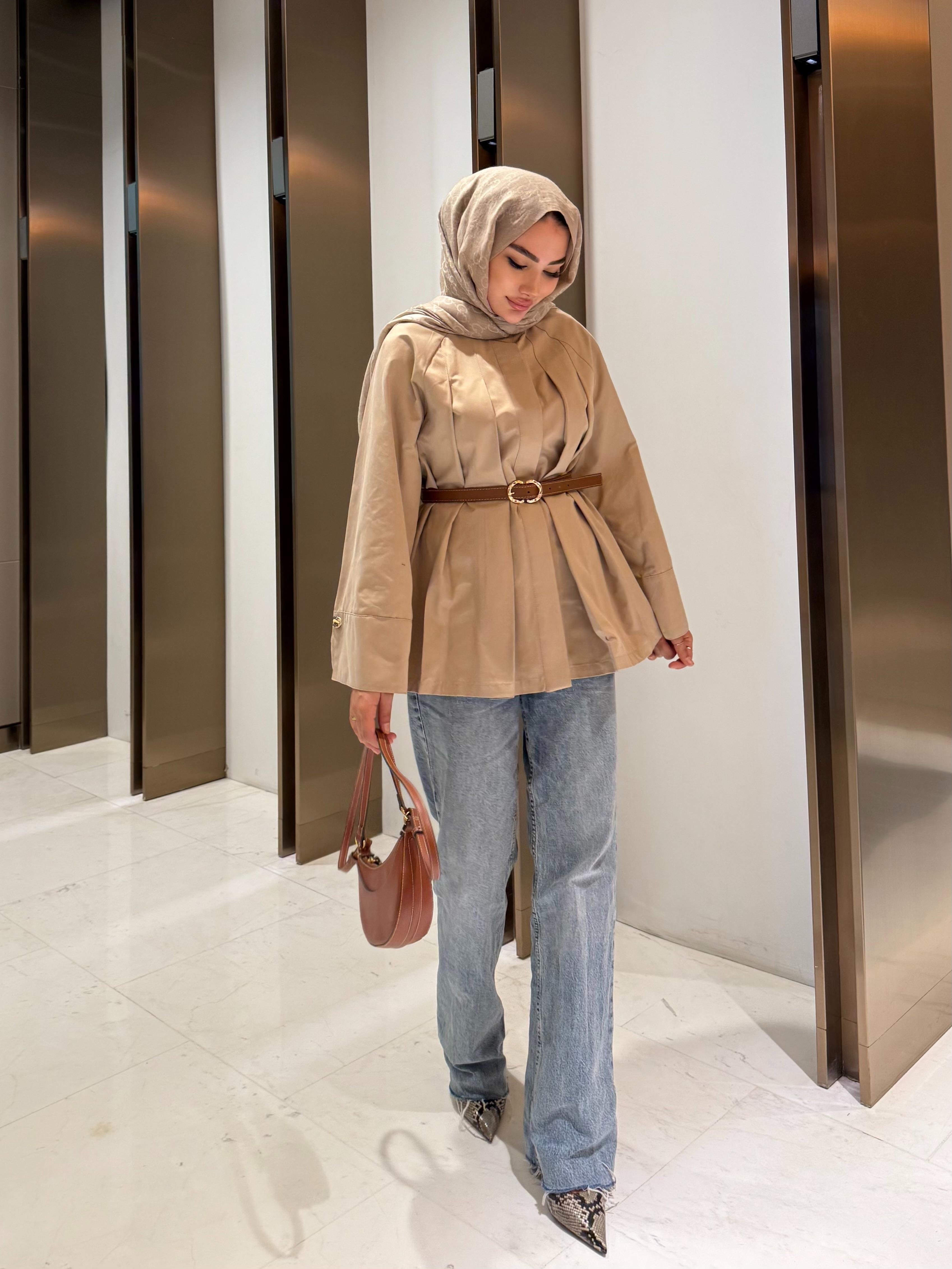 TABA KEMERLİ ÖNÜ PENSLİ TRENÇKOT TAŞ