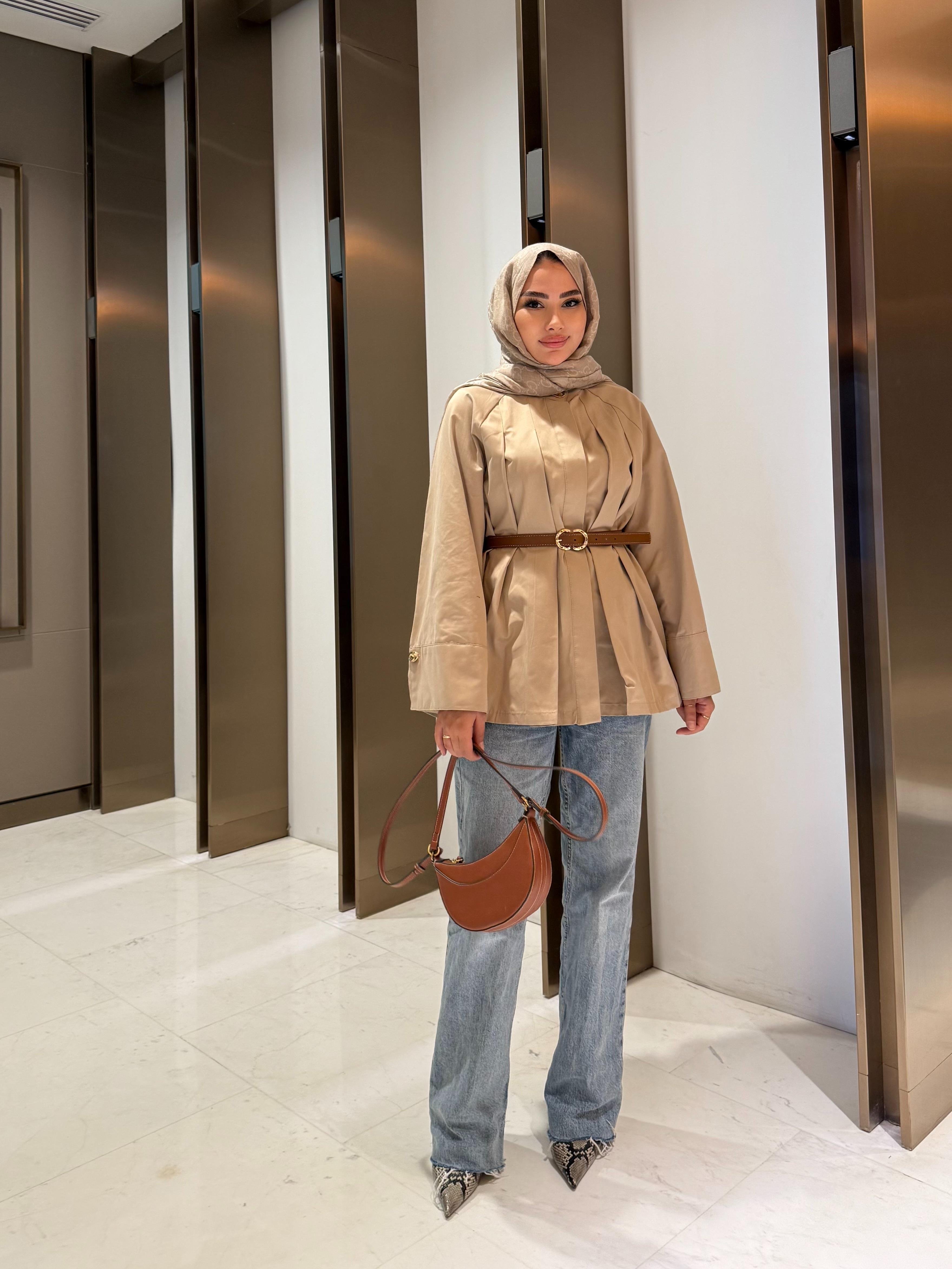 TABA KEMERLİ ÖNÜ PENSLİ TRENÇKOT TAŞ