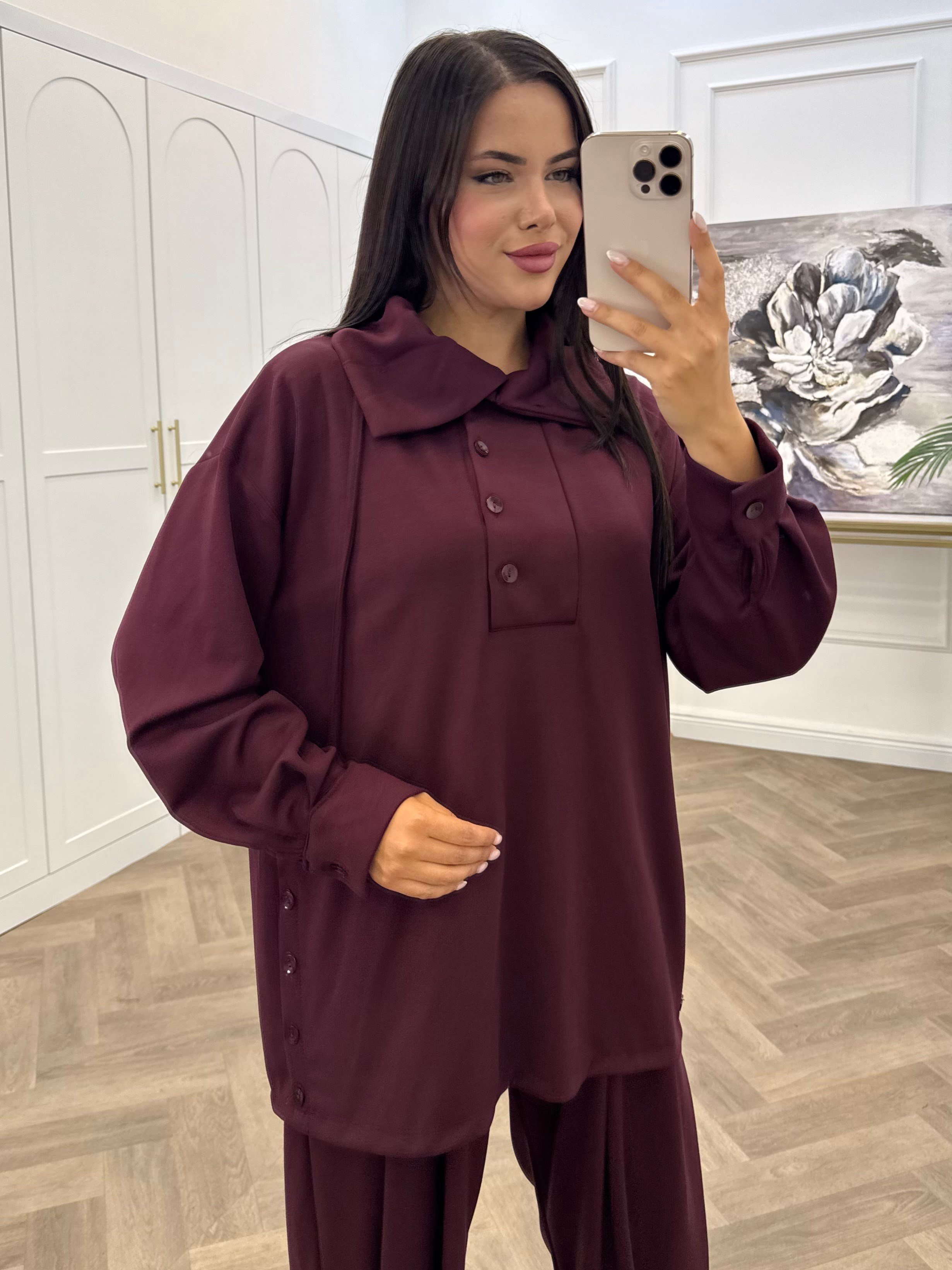 TACİ SCUBA DİK YAKA OYSHO TAKIM BORDO