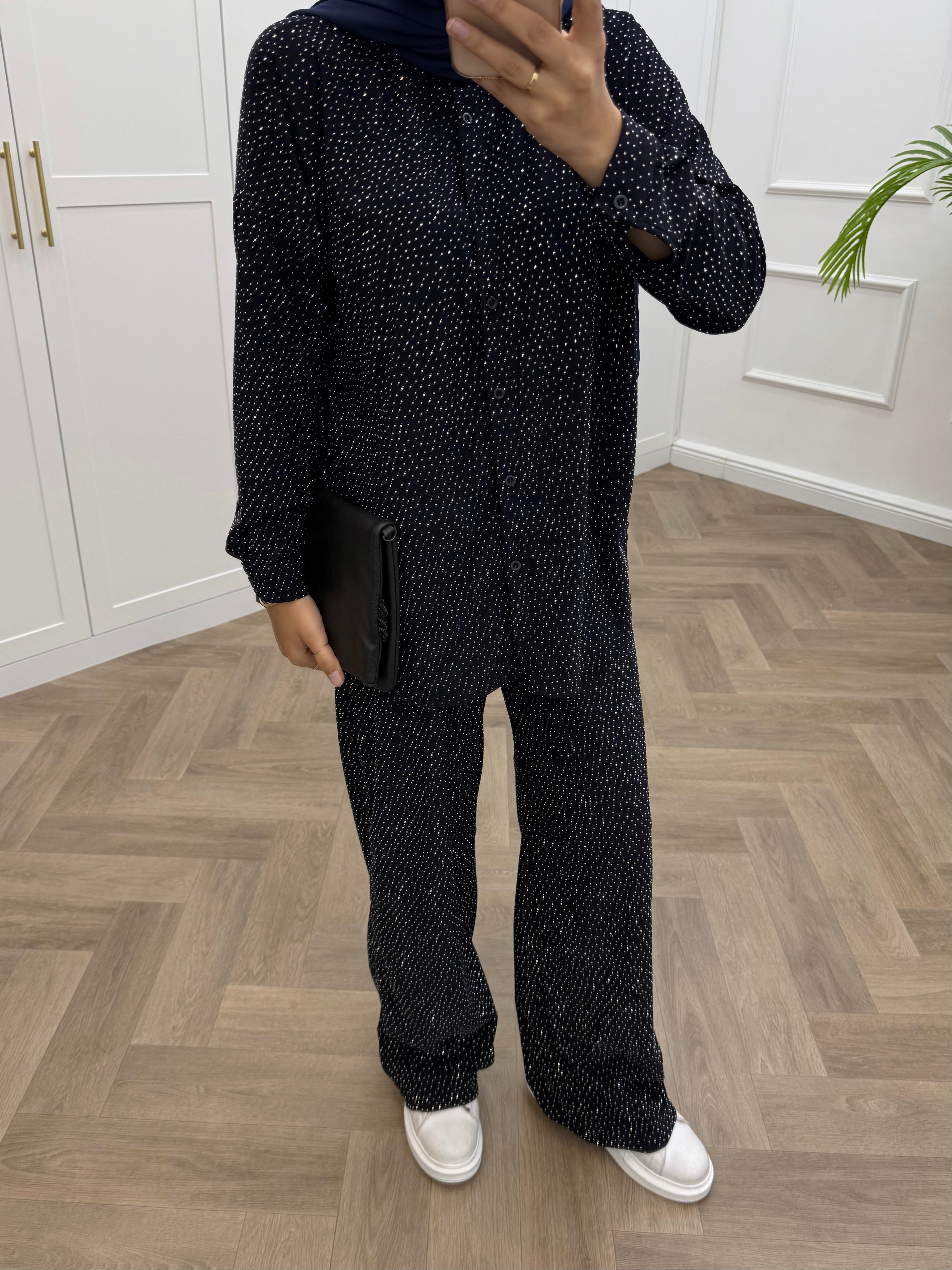 TAŞLI PANTOLONLU TAKIM KOYU LACİVERT