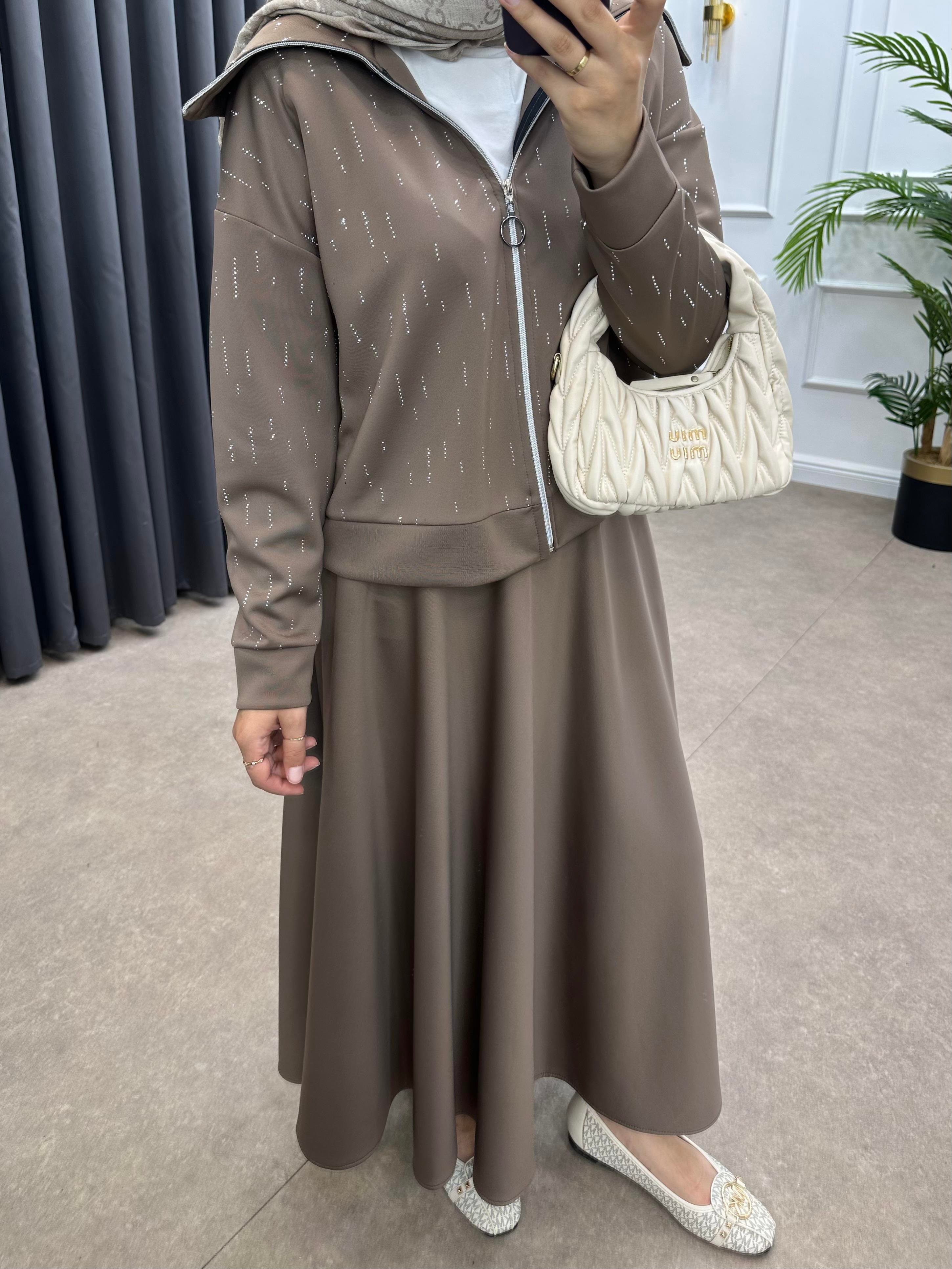 TAŞLI SCUBA ETEKLİ TAKIM VİZON