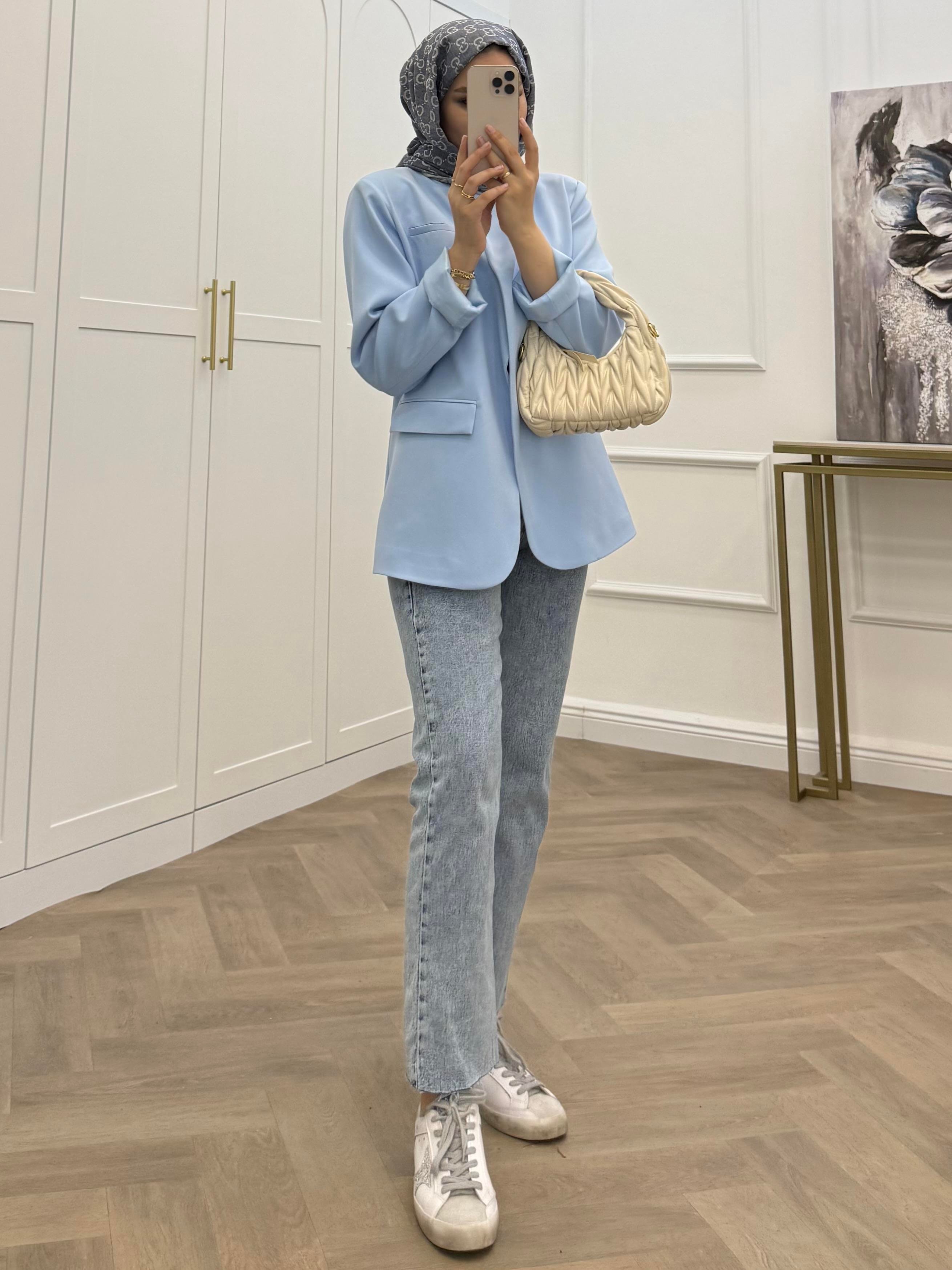 TEK DÜĞMELİ BLAZER CEKET BEBE MAVİSİ