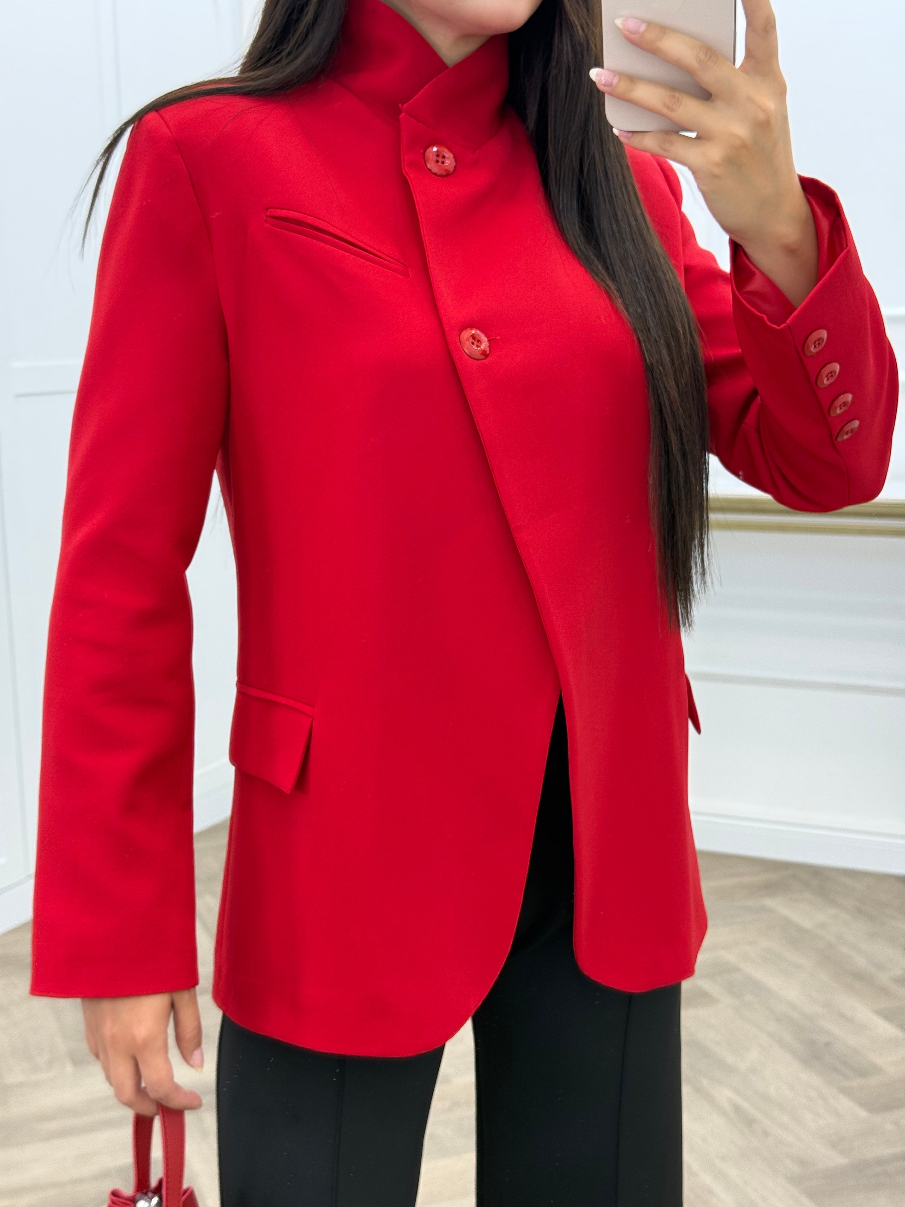 TEK DÜĞMELİ BLAZER CEKET KIRMIZI