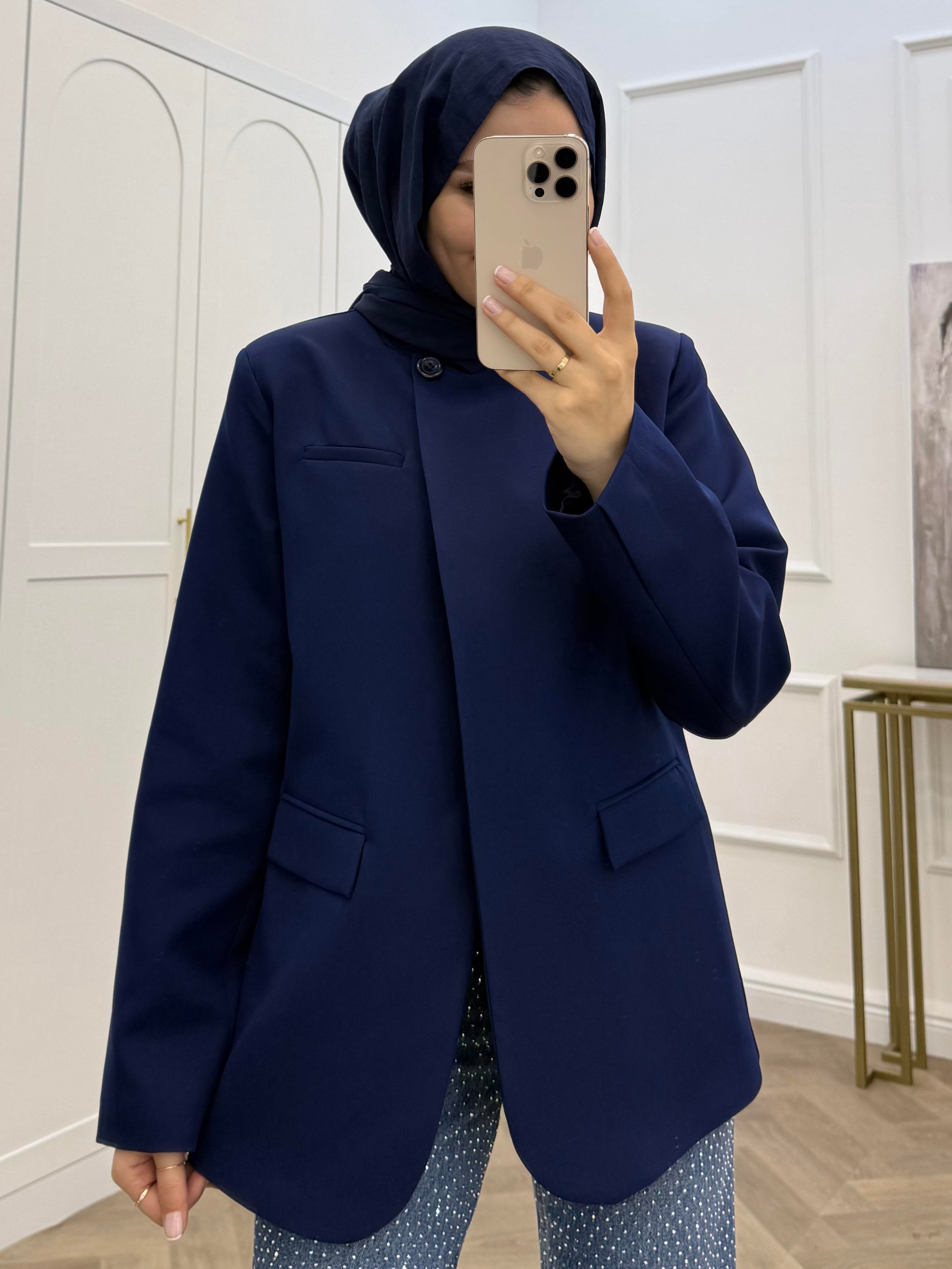 TEK DÜĞMELİ BLAZER CEKET LACİVERT