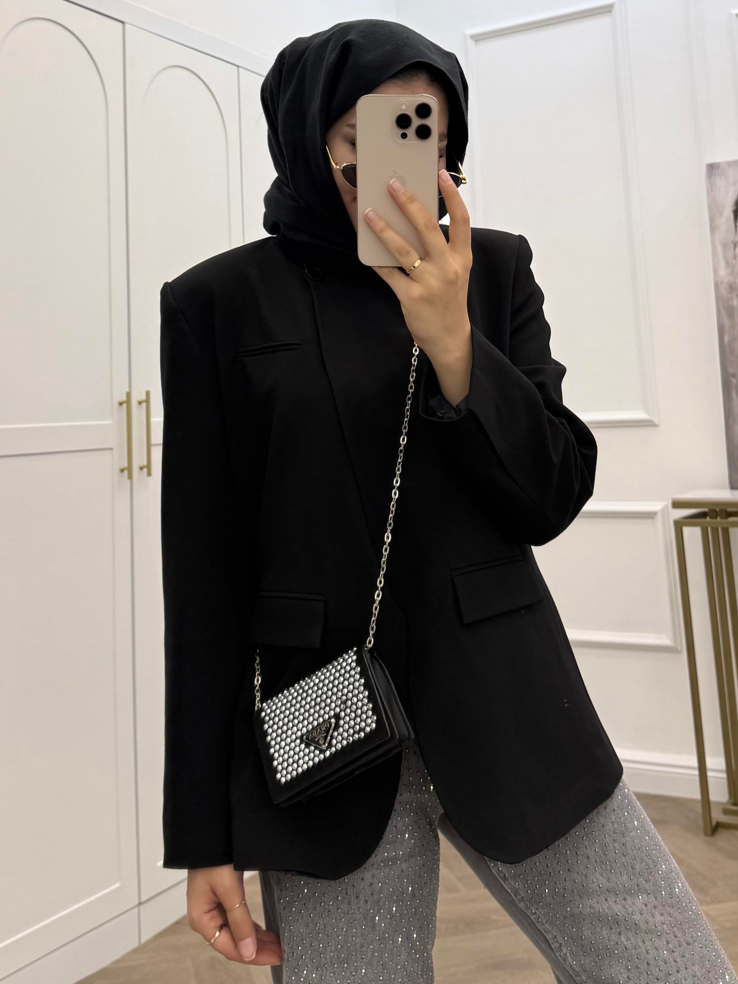 TEK DÜĞMELİ BLAZER CEKET SİYAH