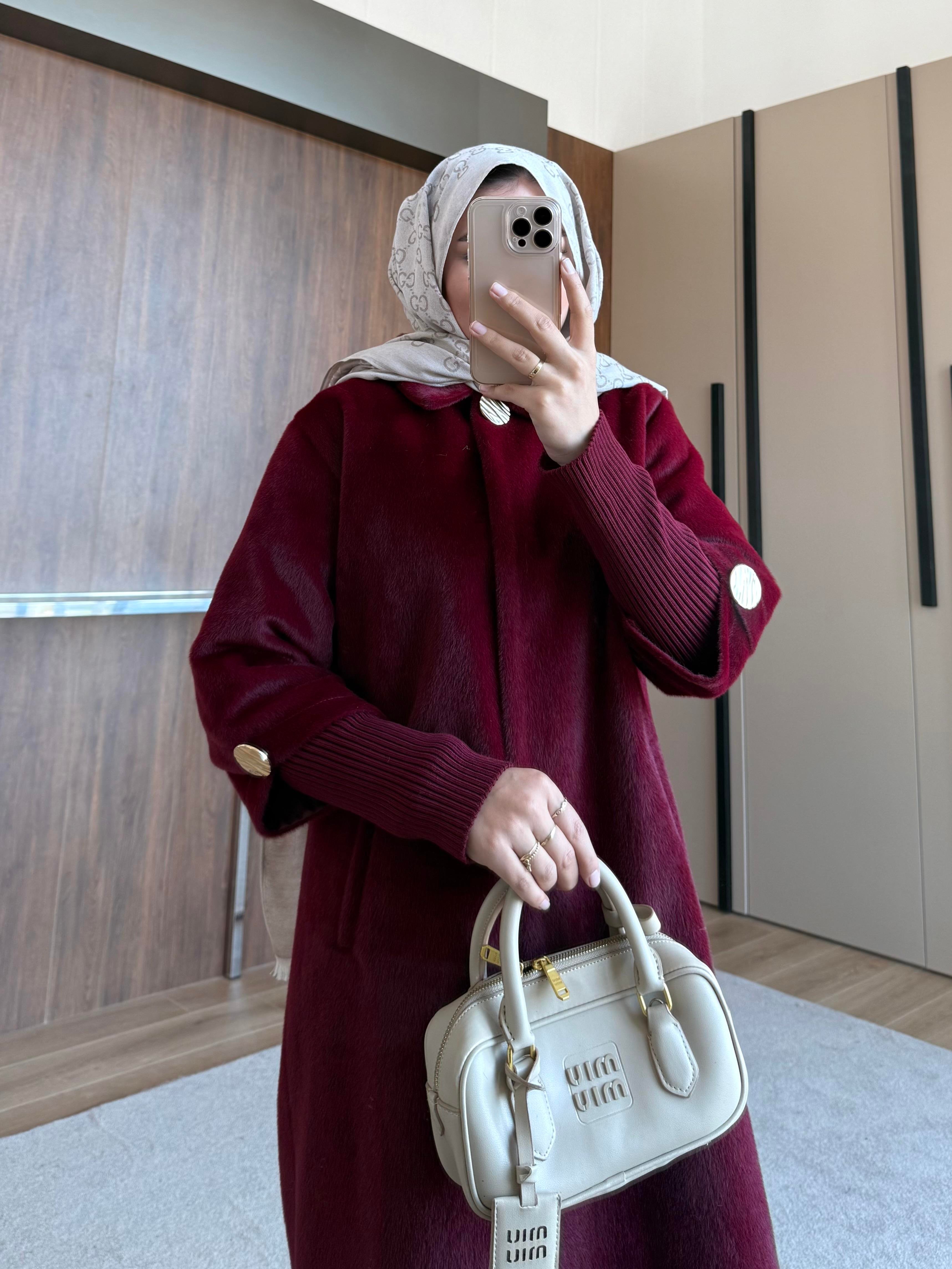 TRİKO KOL TAY TÜYÜ KÜRK  BORDO