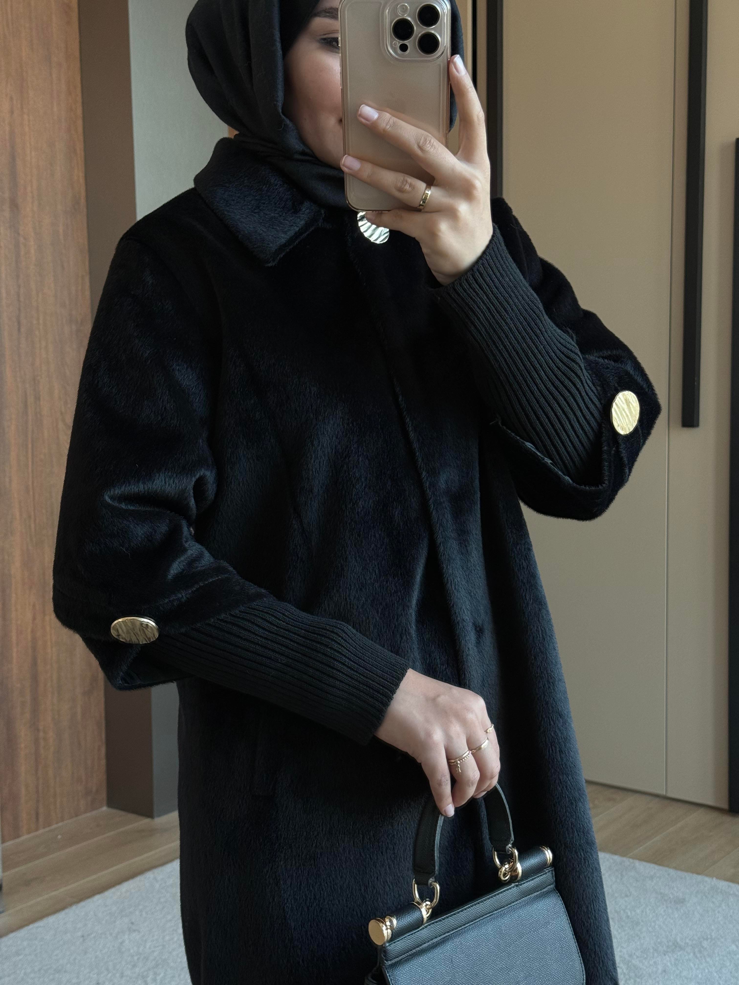 TRİKO KOL TAY TÜYÜ KÜRK SİYAH