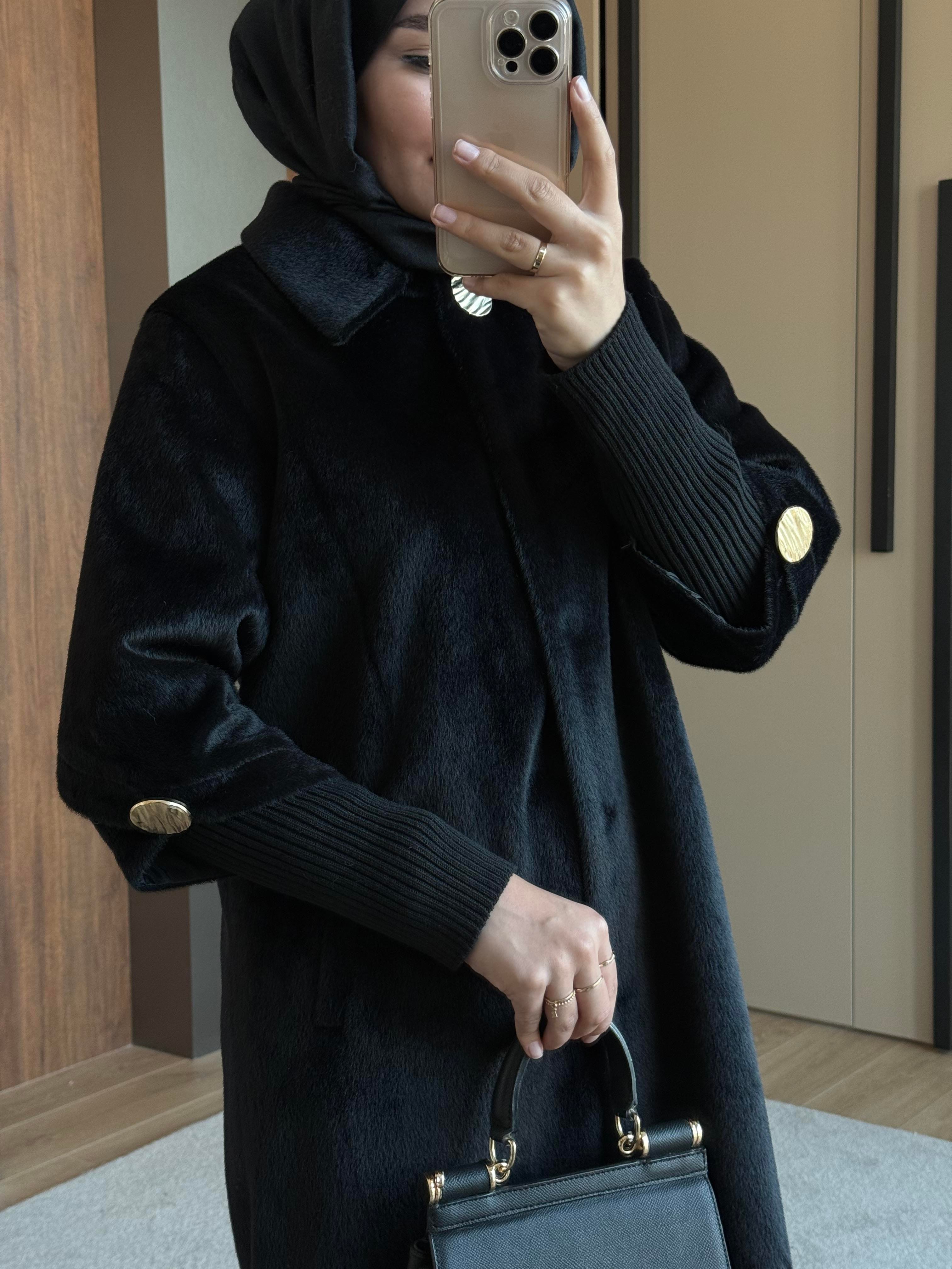 TRİKO KOL TAY TÜYÜ KÜRK SİYAH