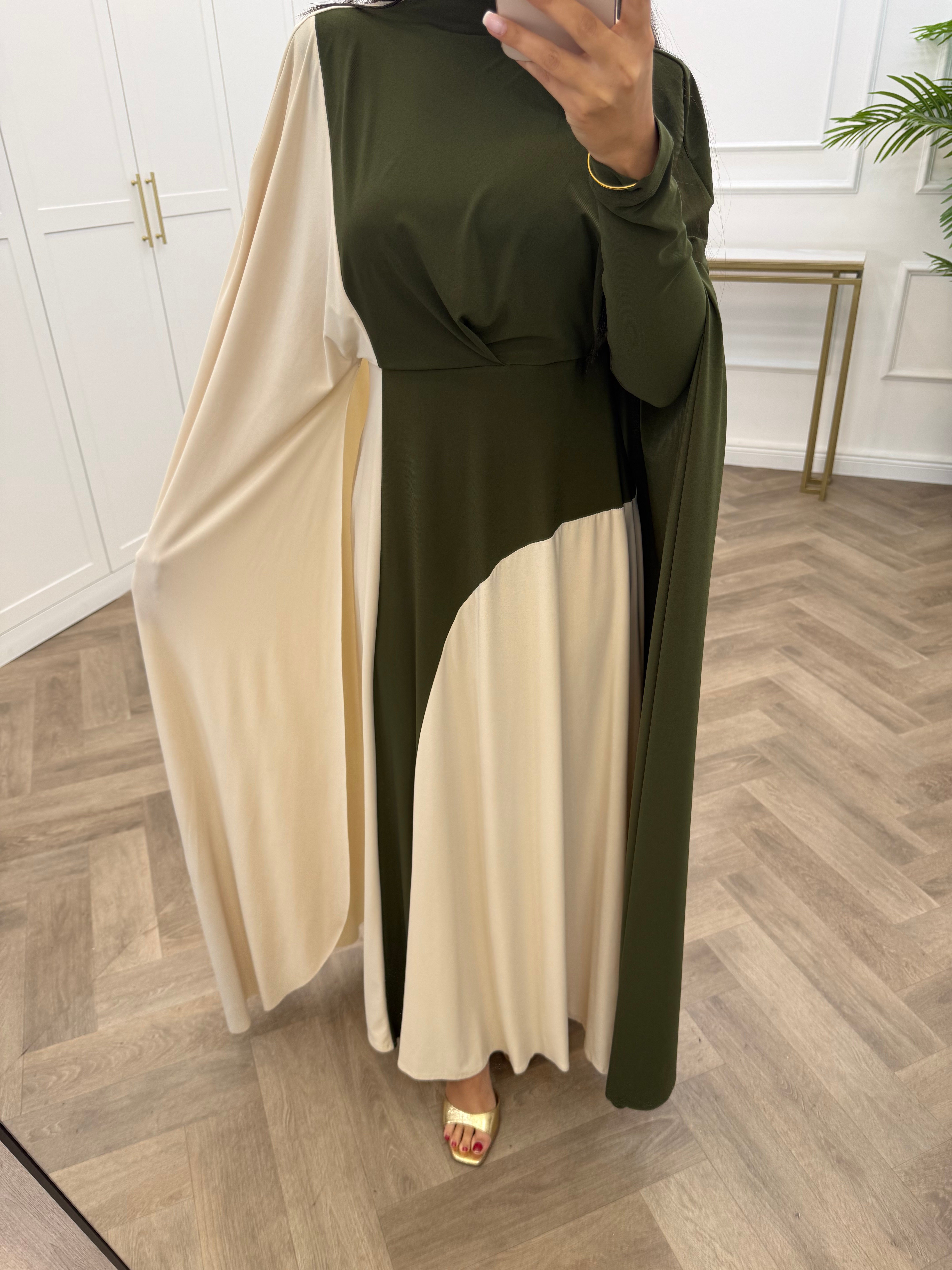 TUANA BLOKLU SANDY ELBİSE HAKİ