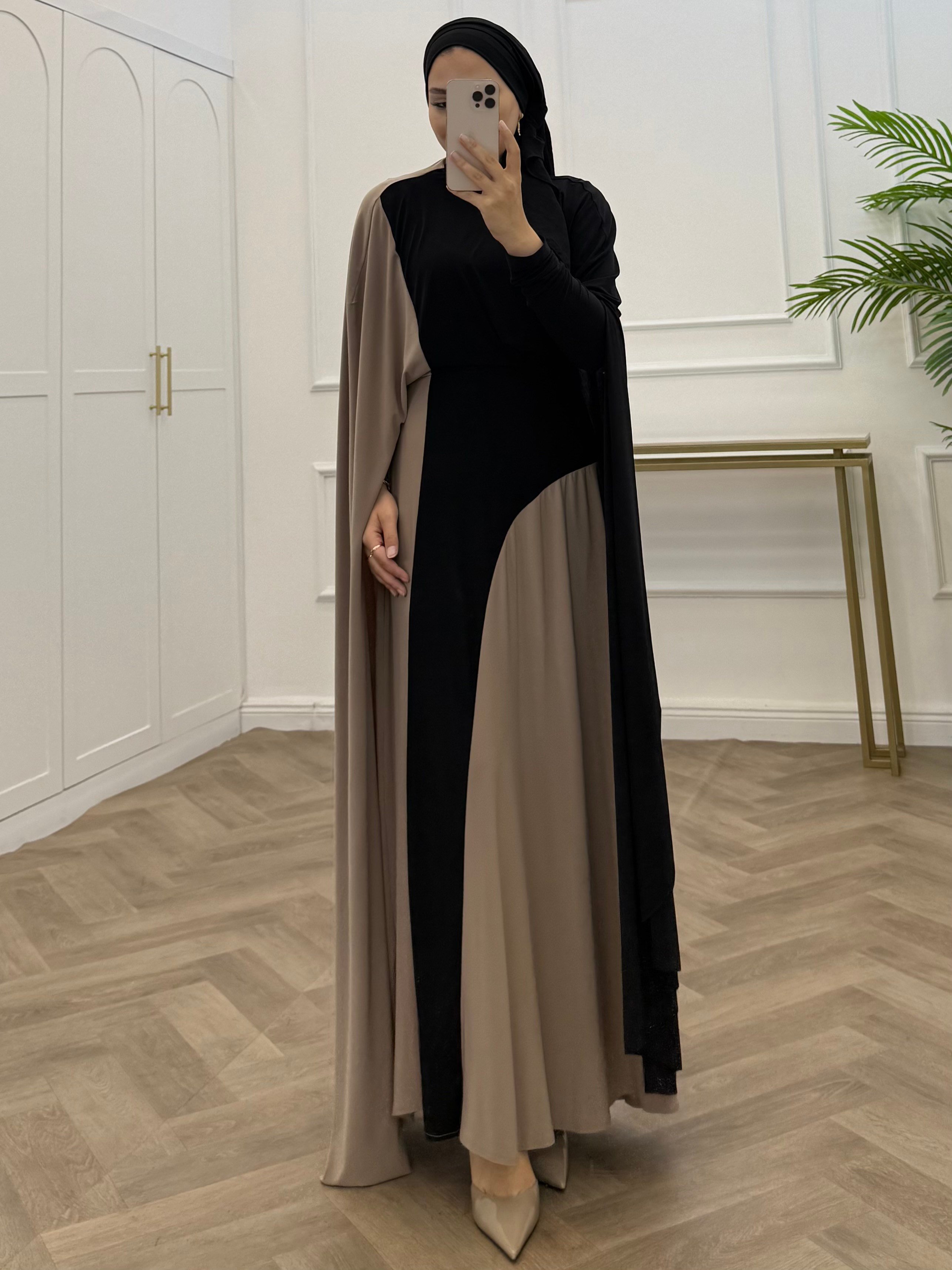 TUANA BLOKLU SANDY ELBİSE SİYAH
