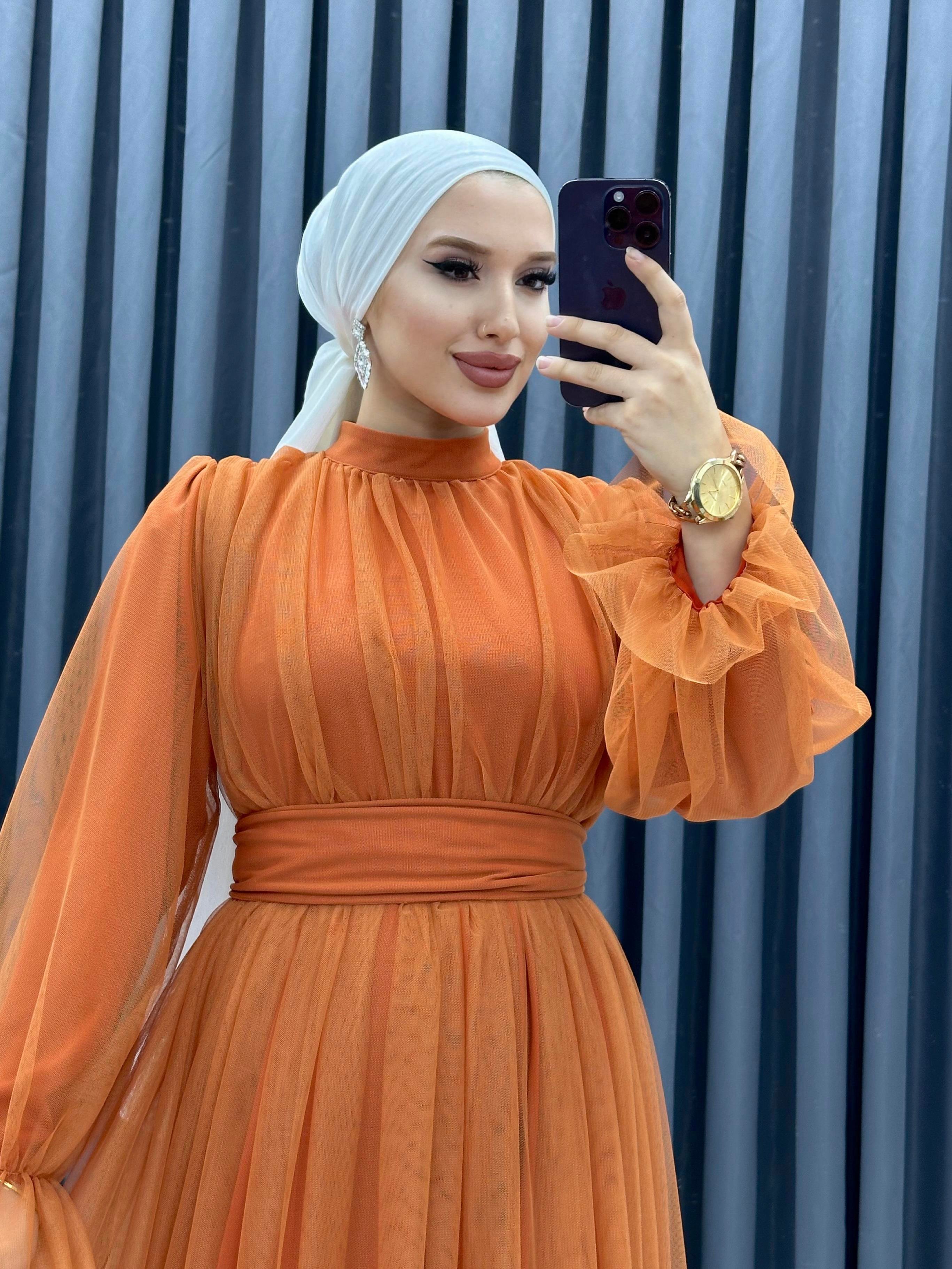 TÜL ELBİSE ORANJ