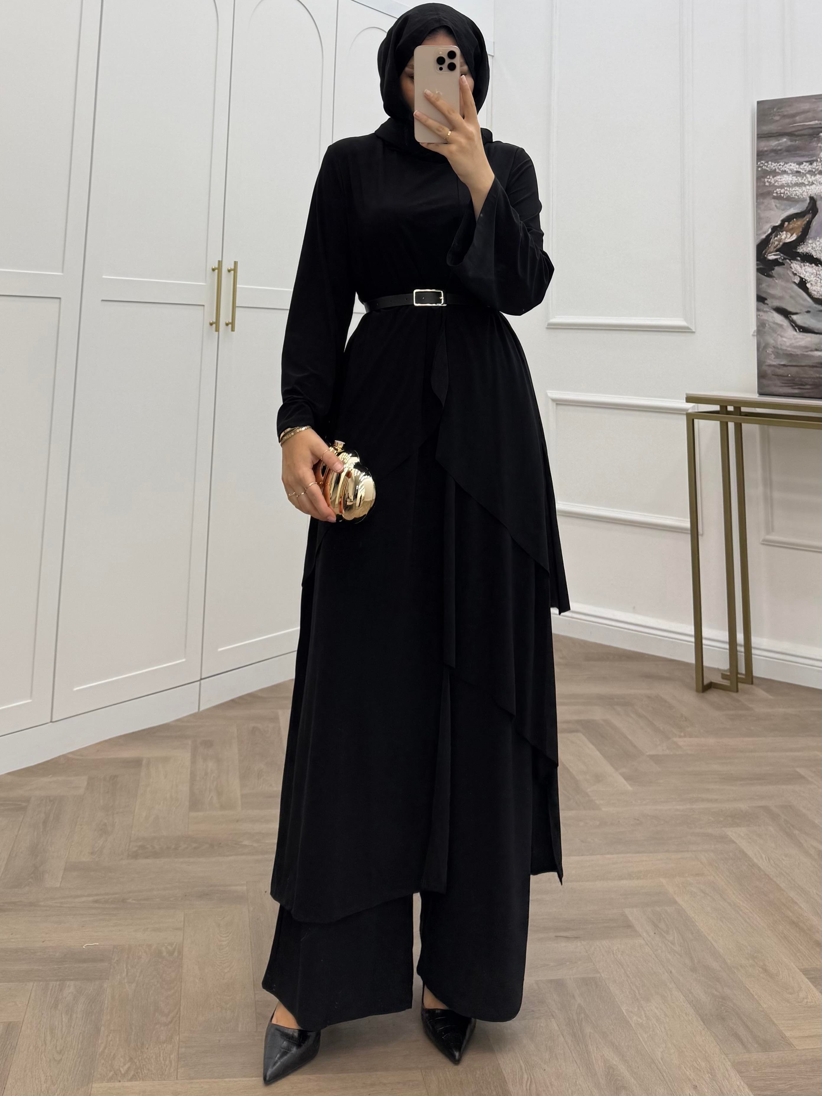 TUNİKLİ SANDY TAKIM SİYAH