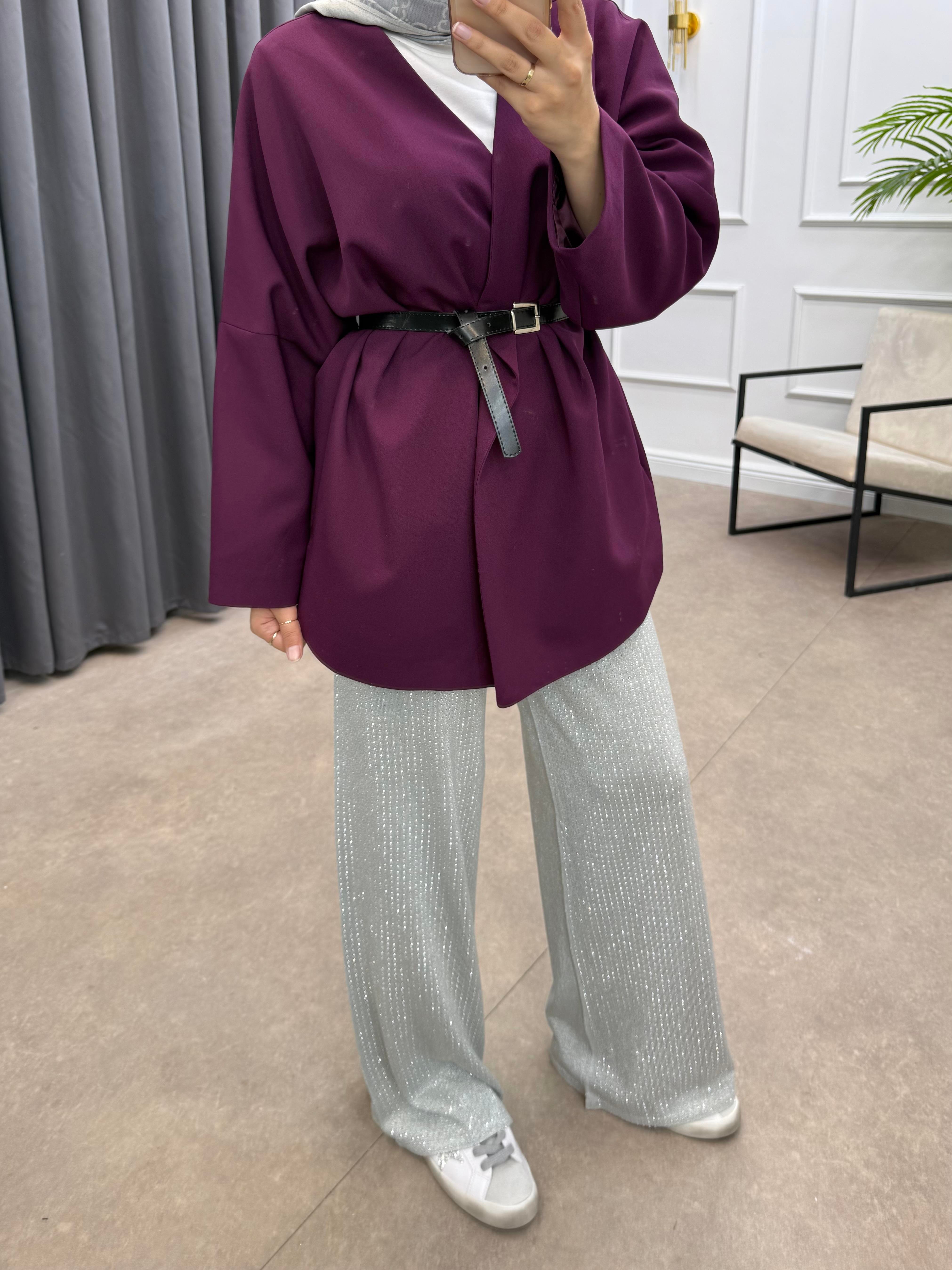 YAKASIZ KEMER DETAY CEKET MÜRDÜM