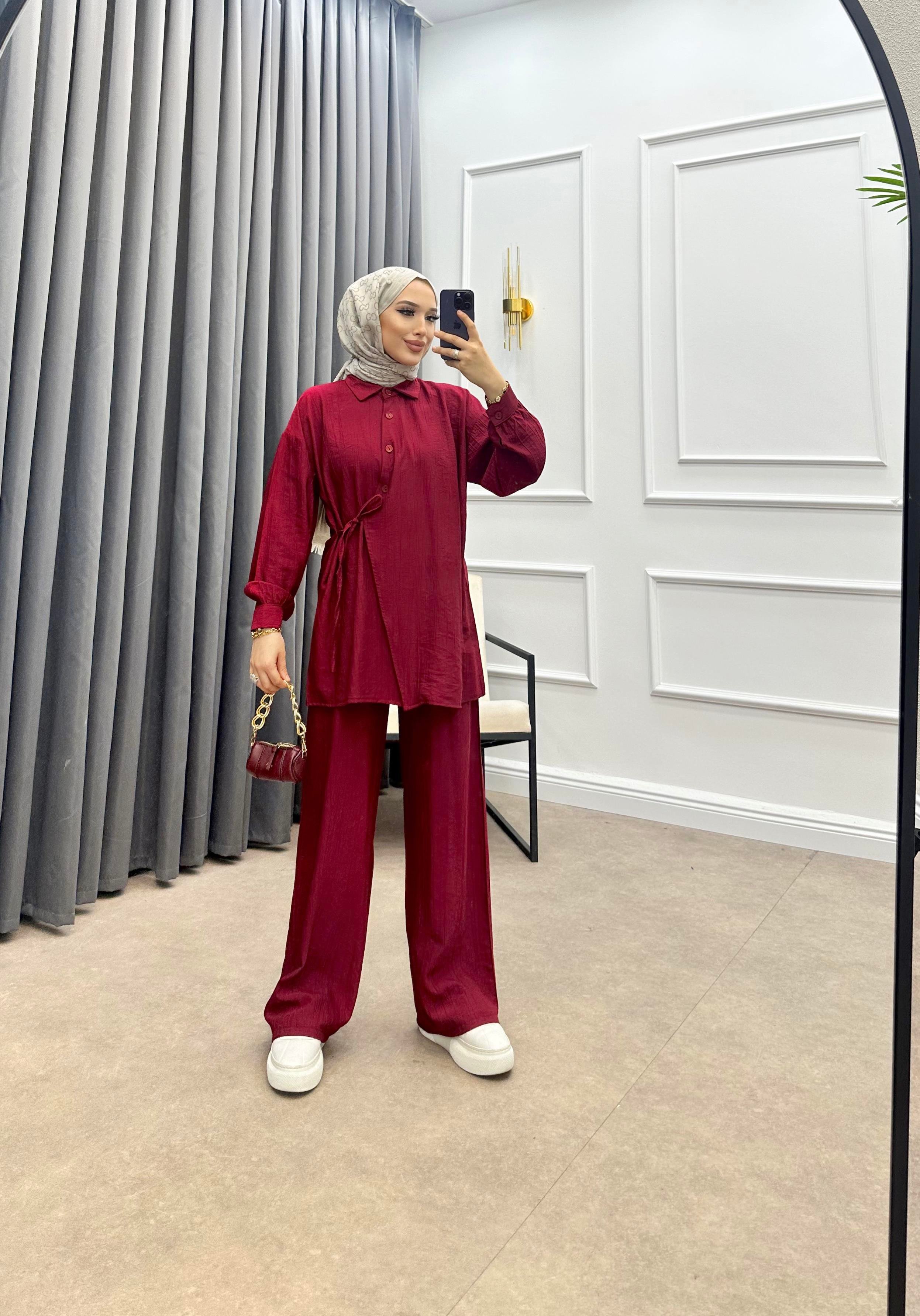 YANDAN BAĞLAMALI TAKIM BORDO