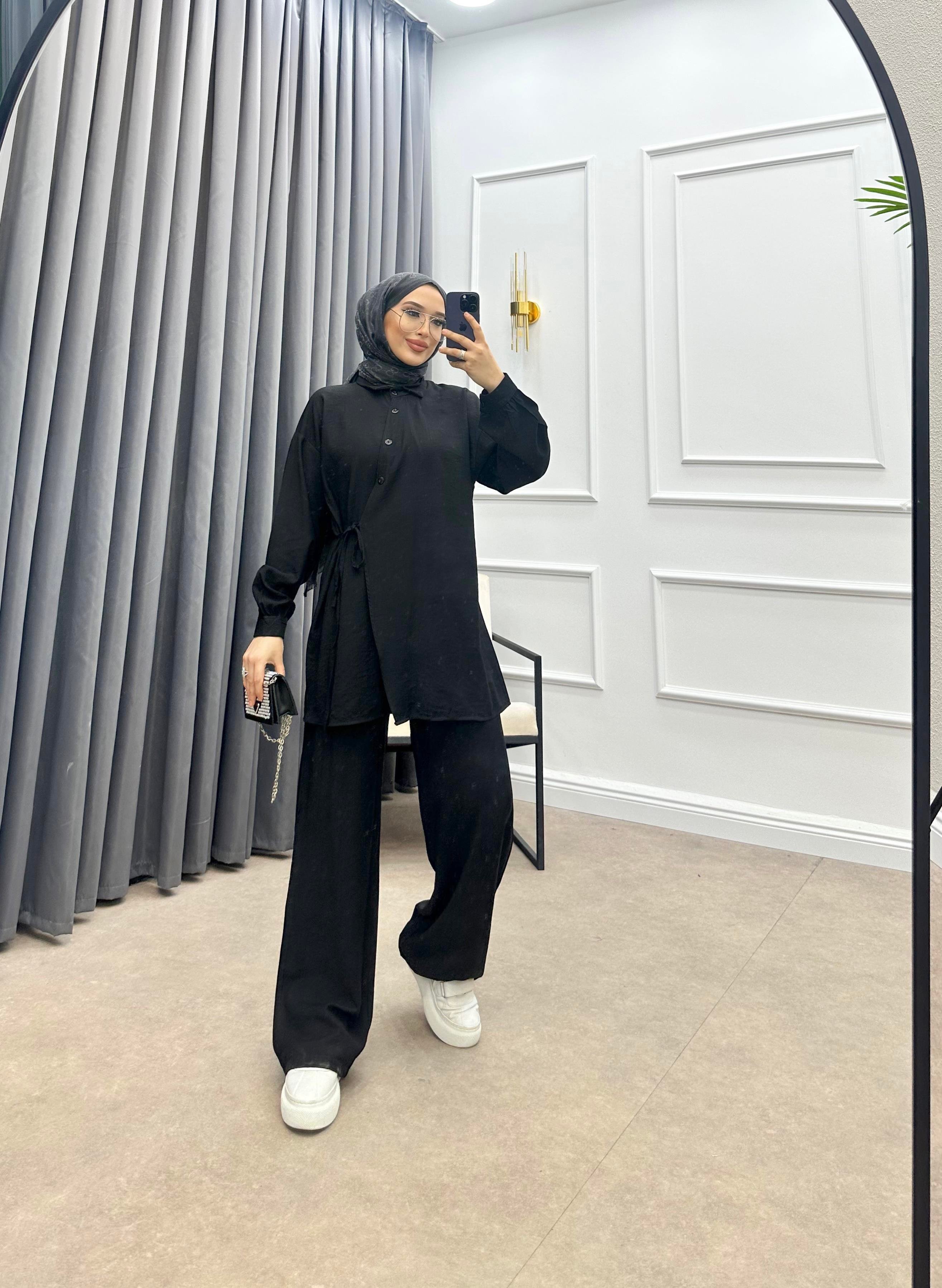 YANDAN BAĞLAMALI TAKIM SİYAH