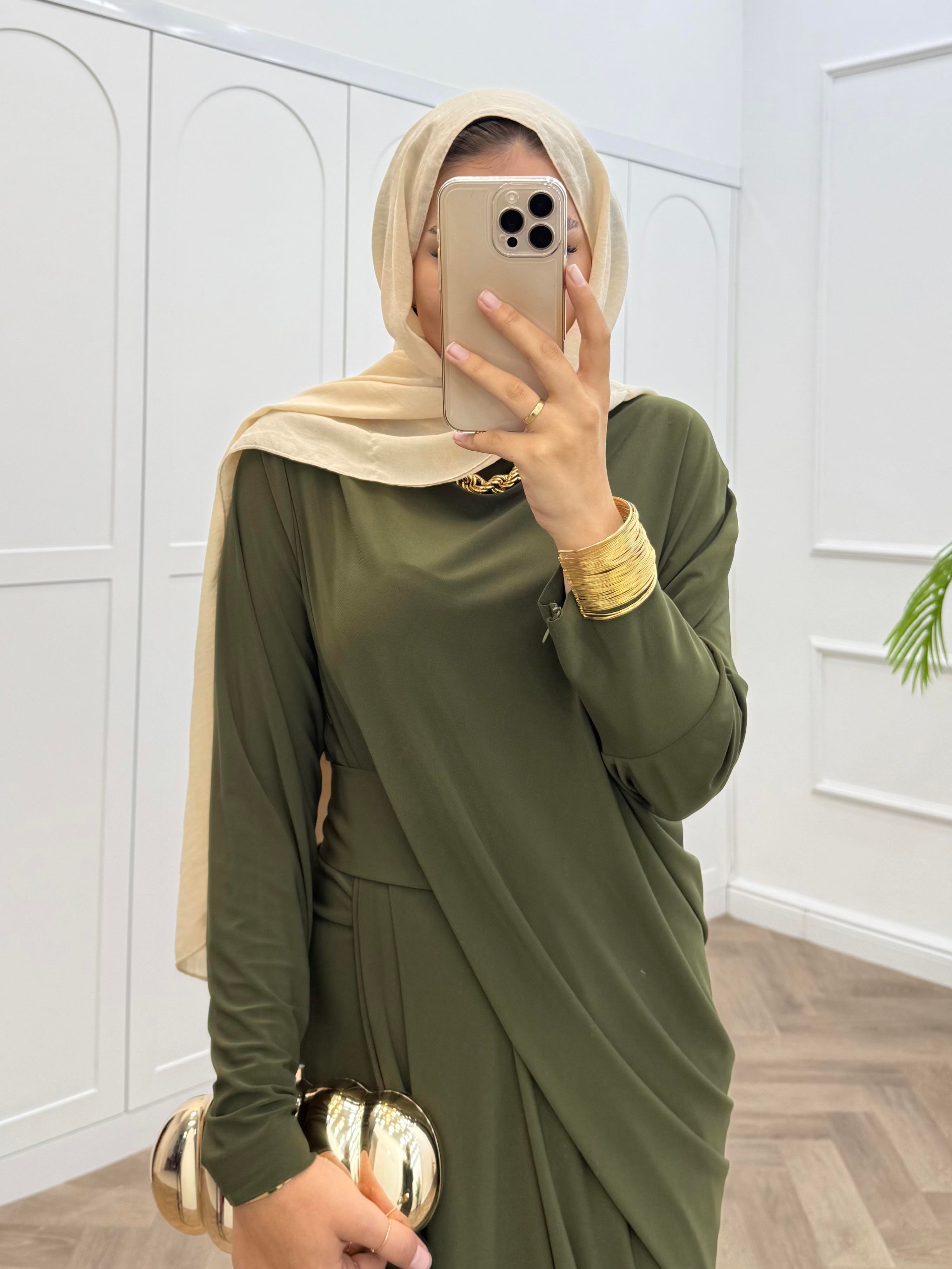 YARASA KOL SANDY ELBİSE HAKİ