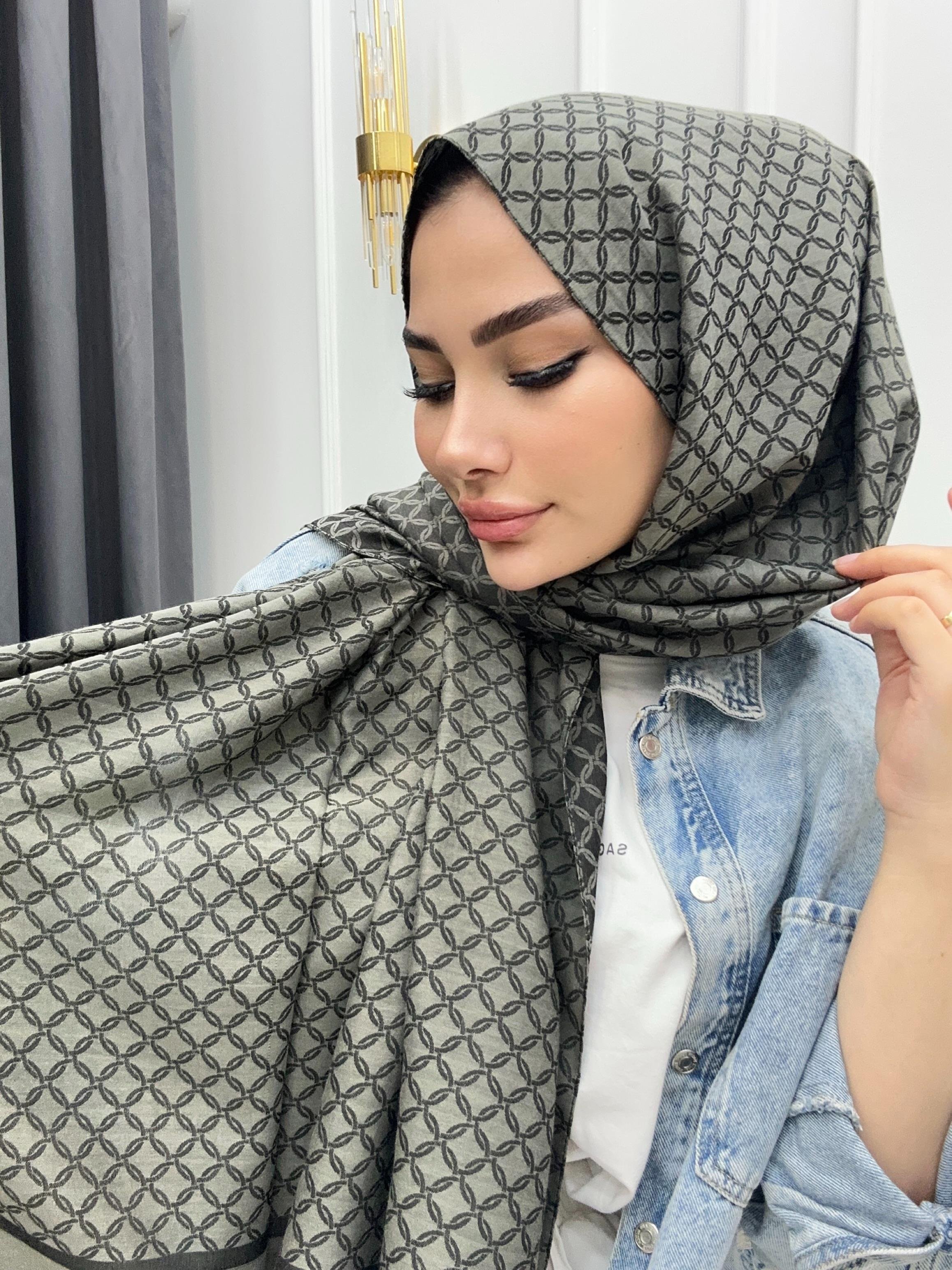 YAZ ESİNTİSİ DESENLİ ŞAL ANTRASİT