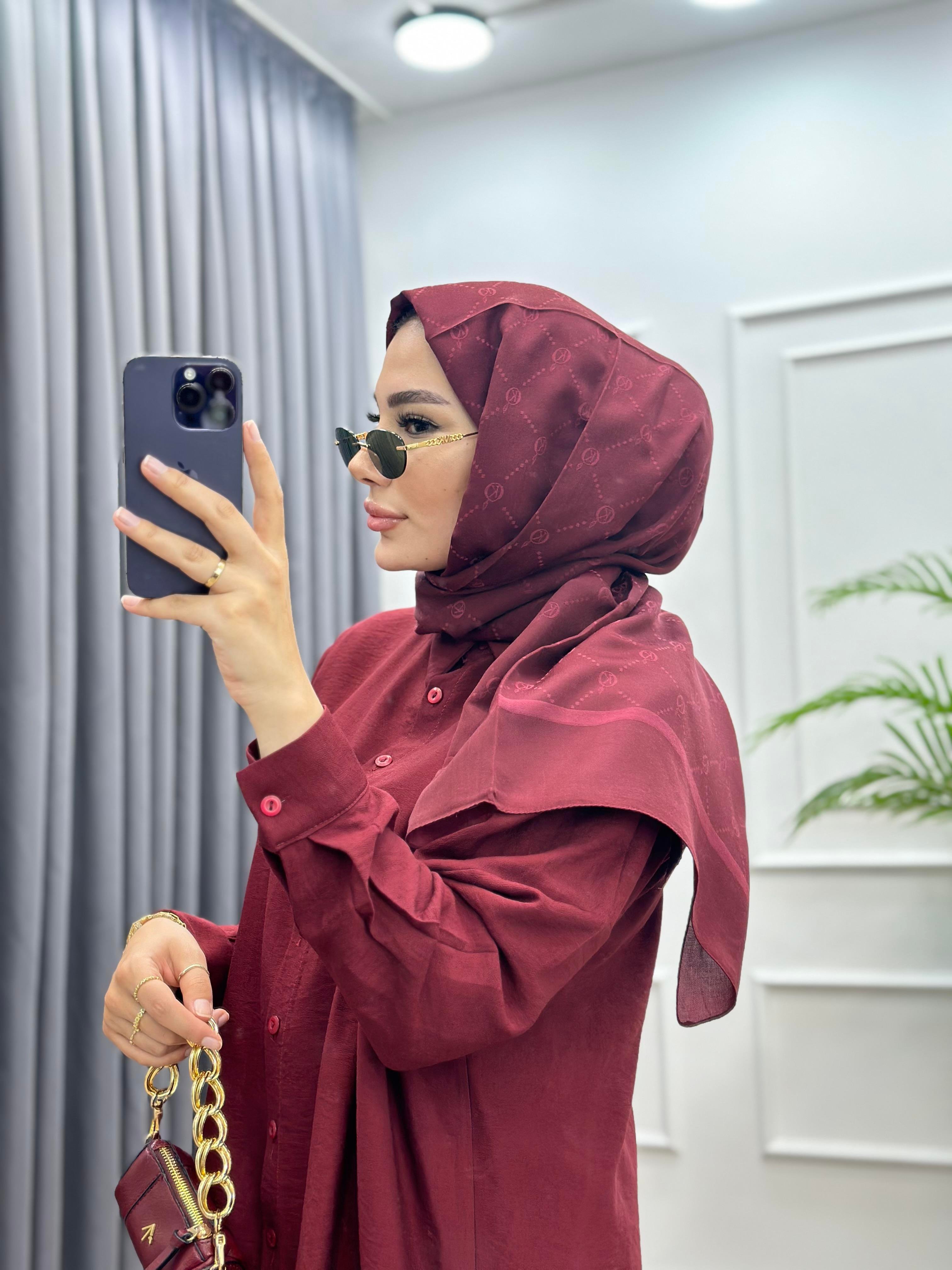 YAZ ESİNTİSİ ŞAL BORDO