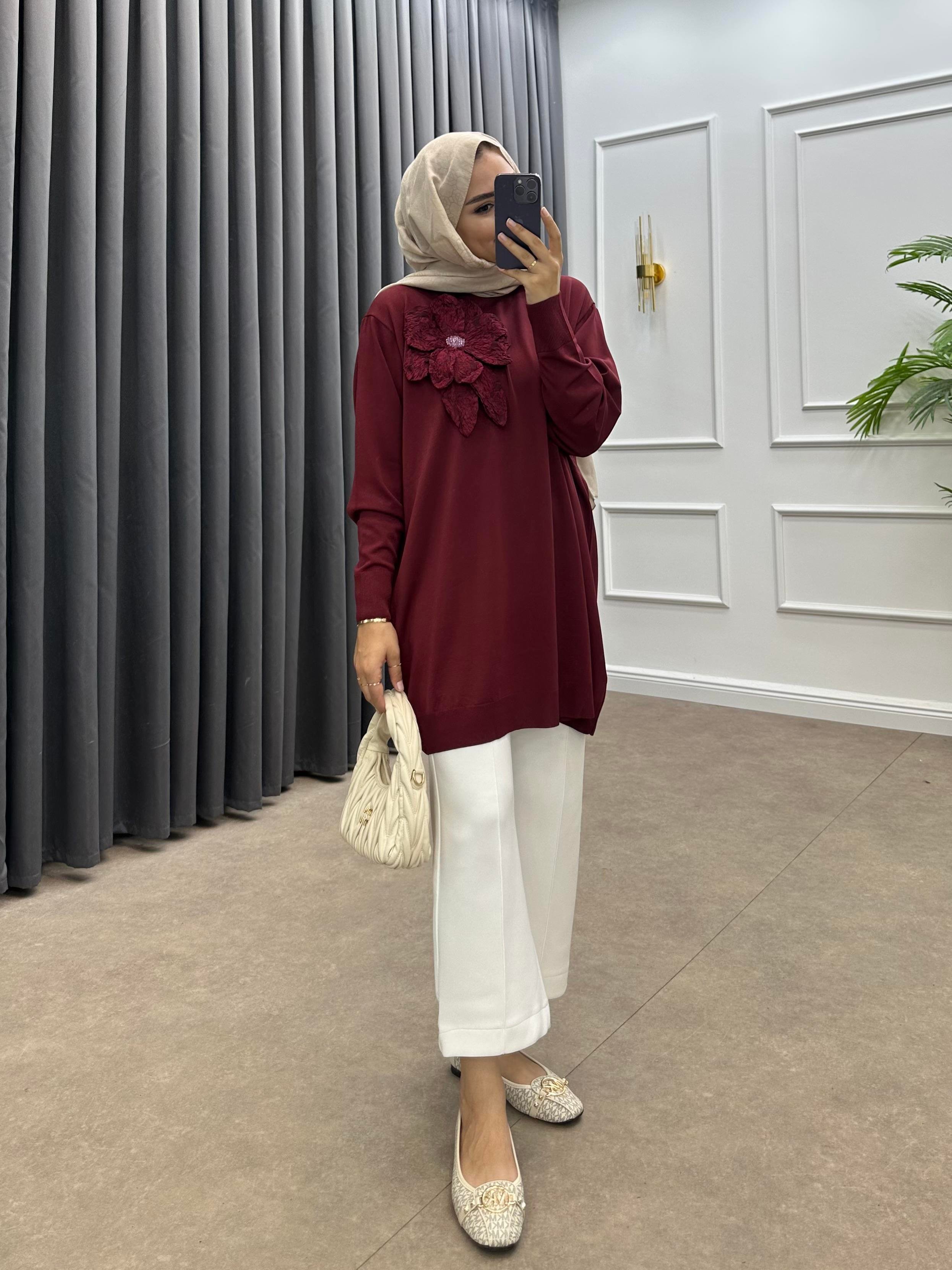 ZAMBAK MERSERİZE TUNİK BORDO