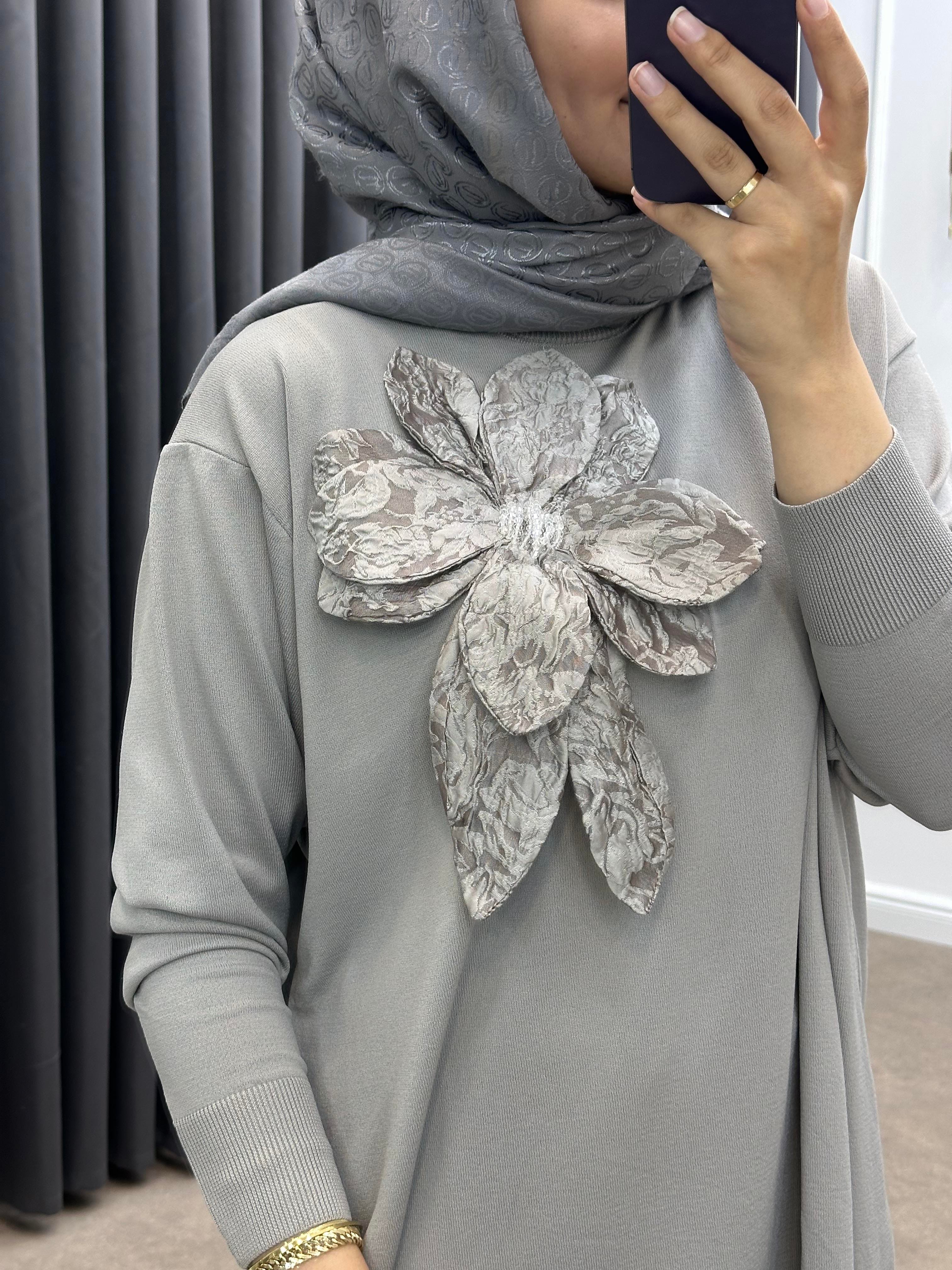 ZAMBAK MERSERİZE TUNİK GRİ