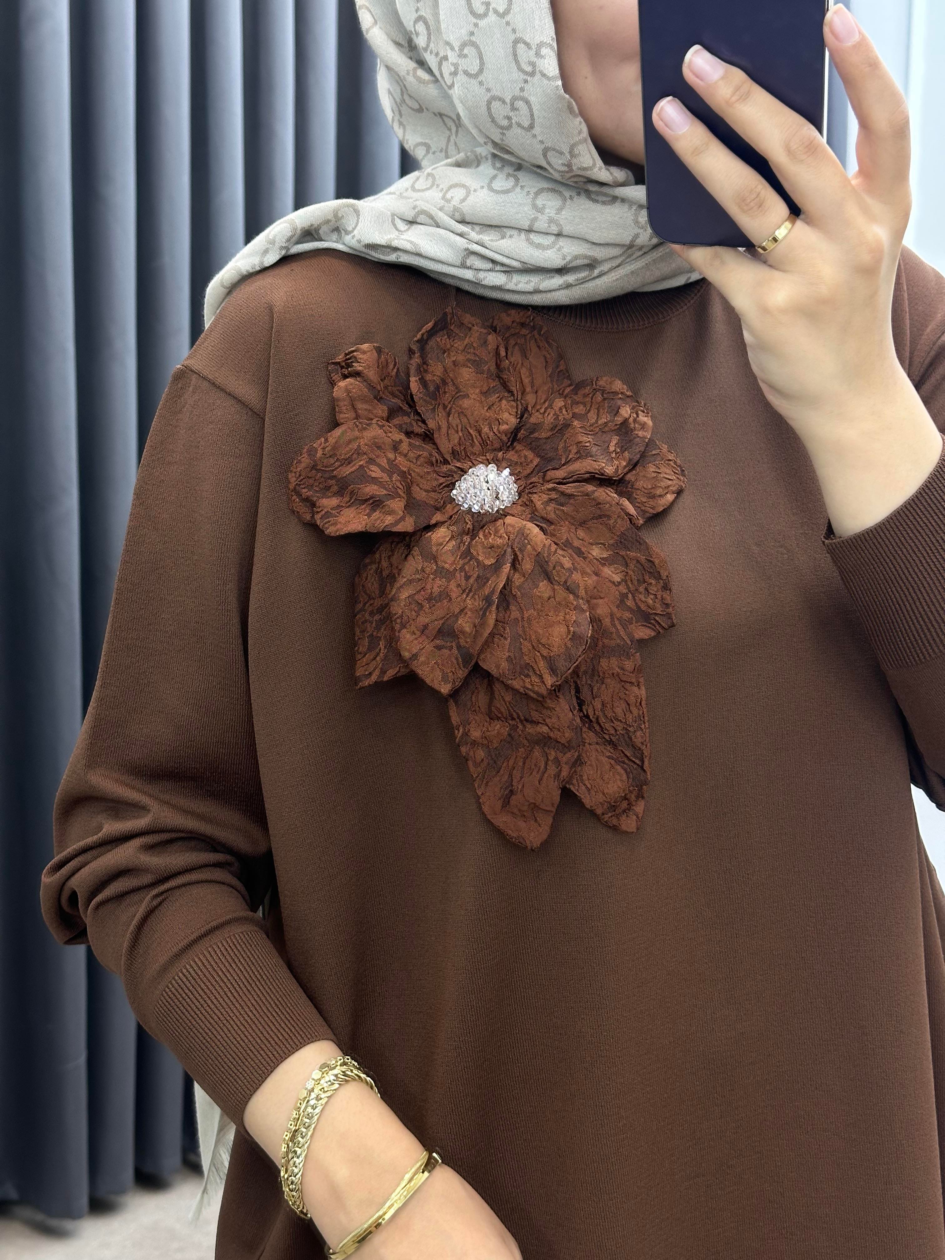 ZAMBAK MERSERİZE TUNİK KAHVE