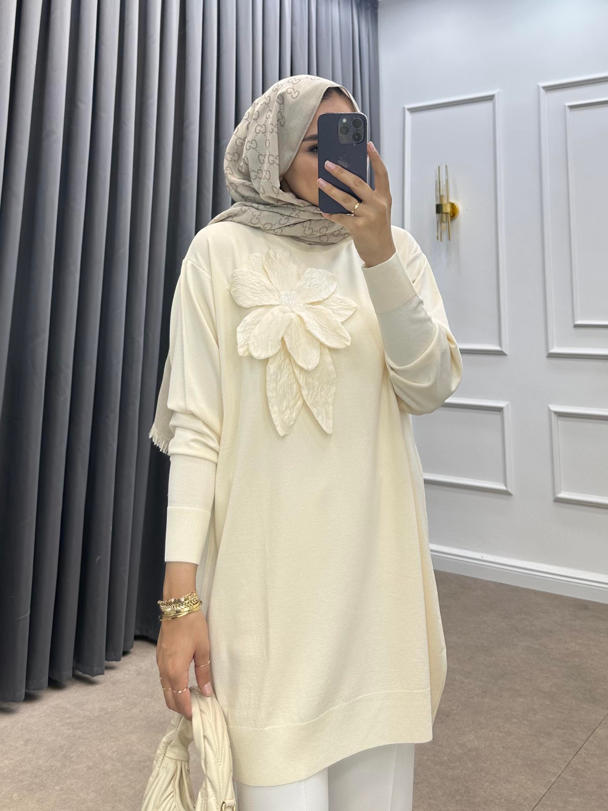 ZAMBAK MERSERİZE TUNİK KREM