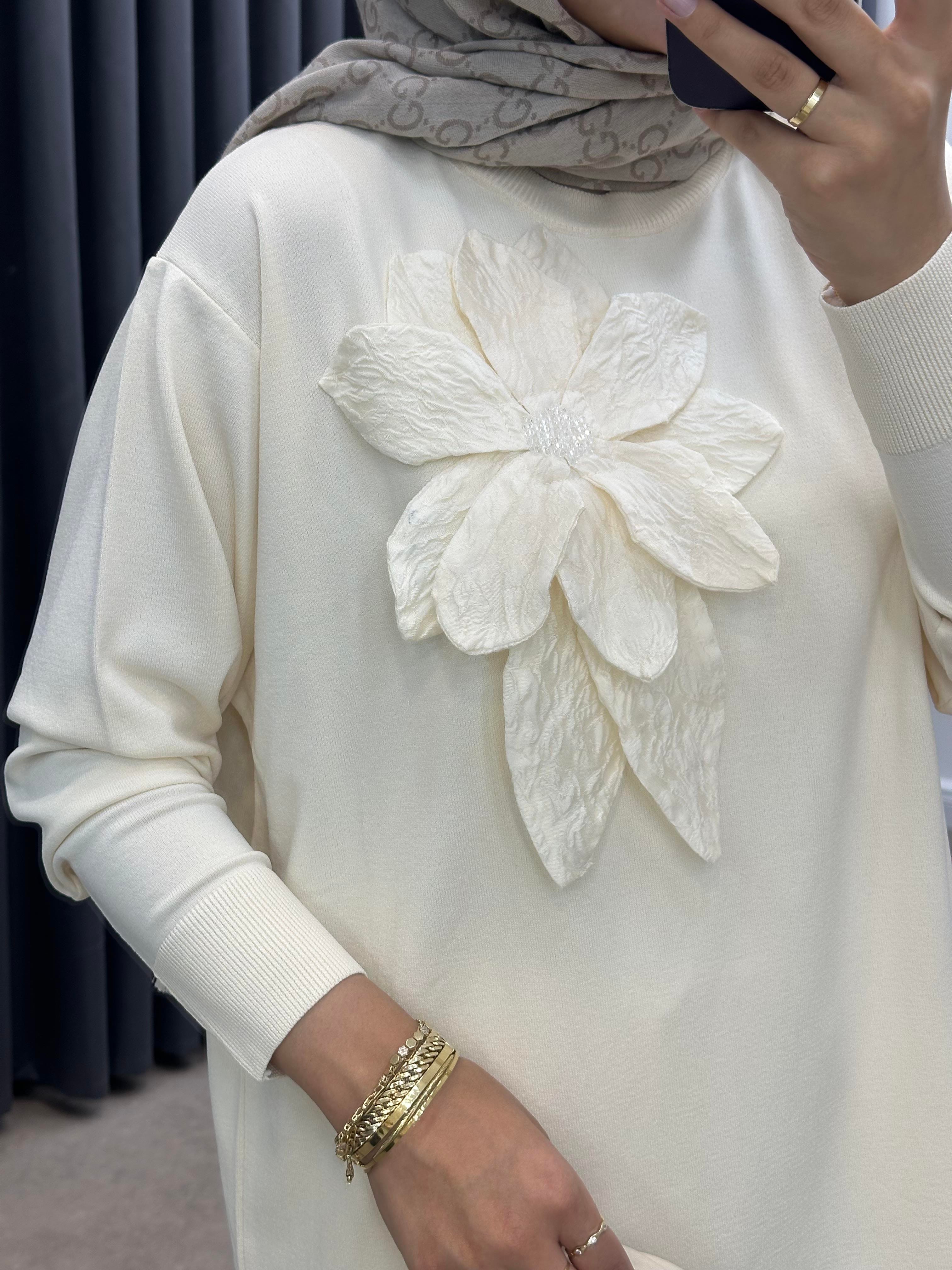 ZAMBAK MERSERİZE TUNİK KREM