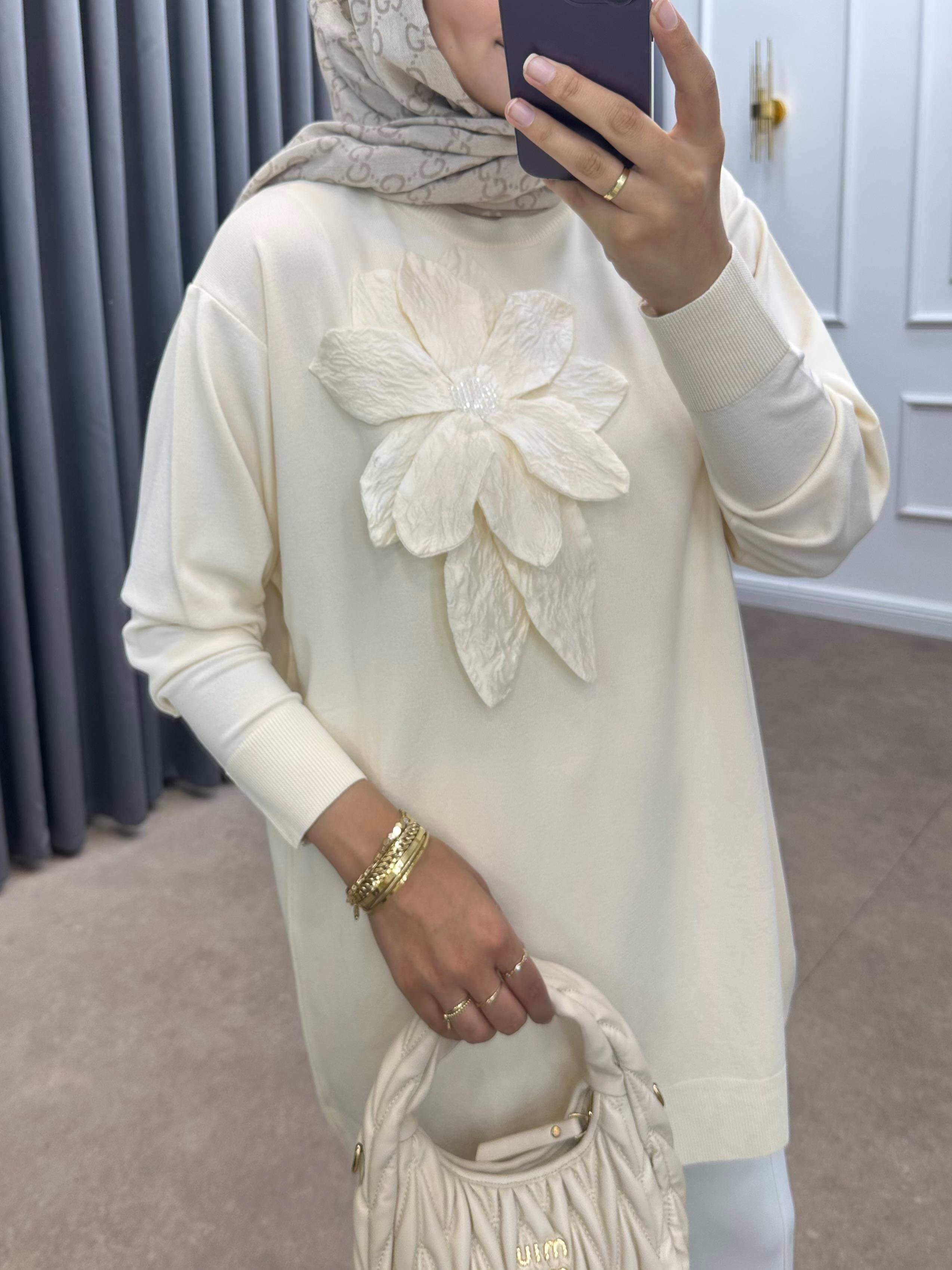 ZAMBAK MERSERİZE TUNİK KREM