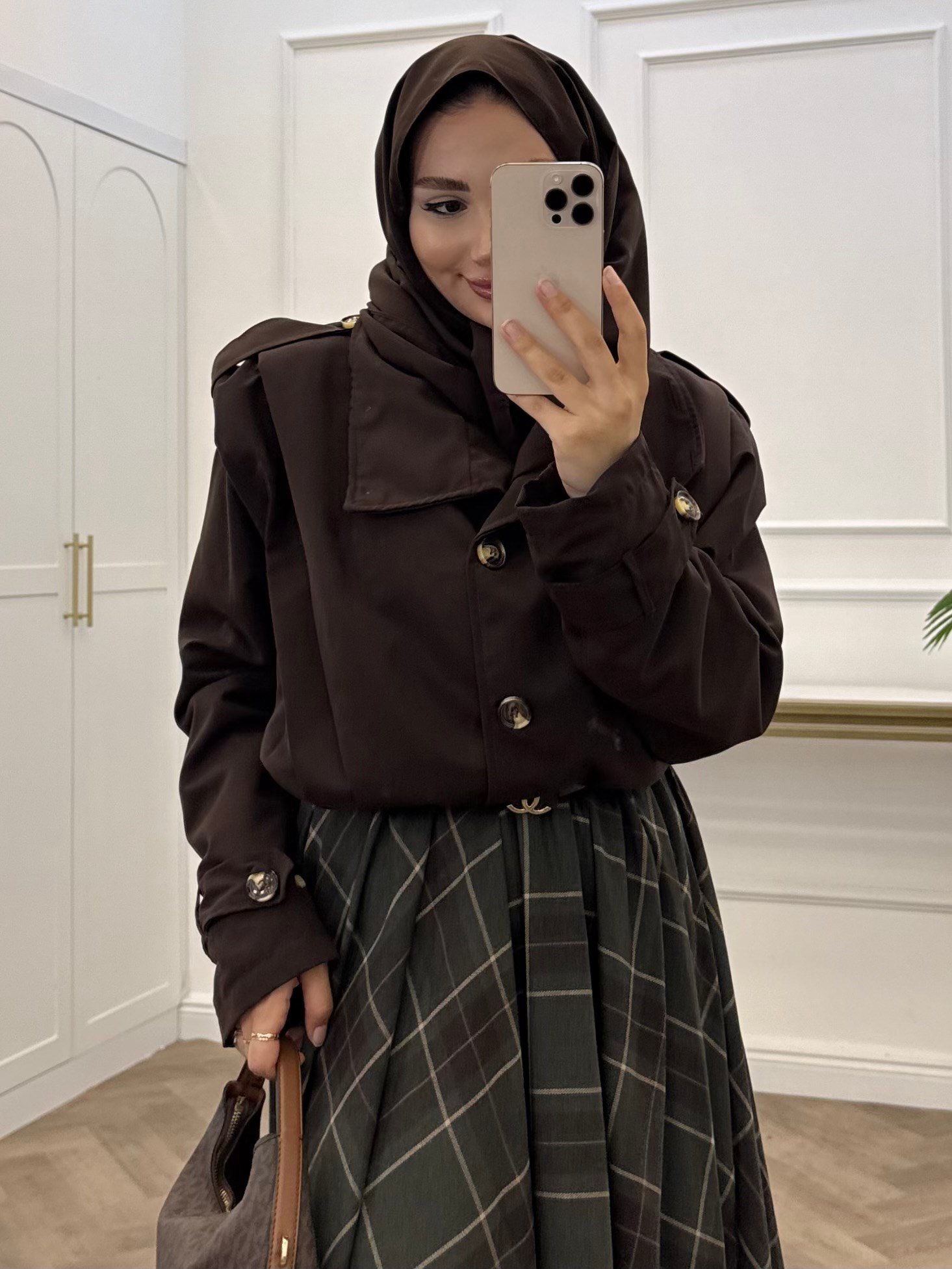 ZARRA KISA BOMBER TRENÇKOT KAHVE