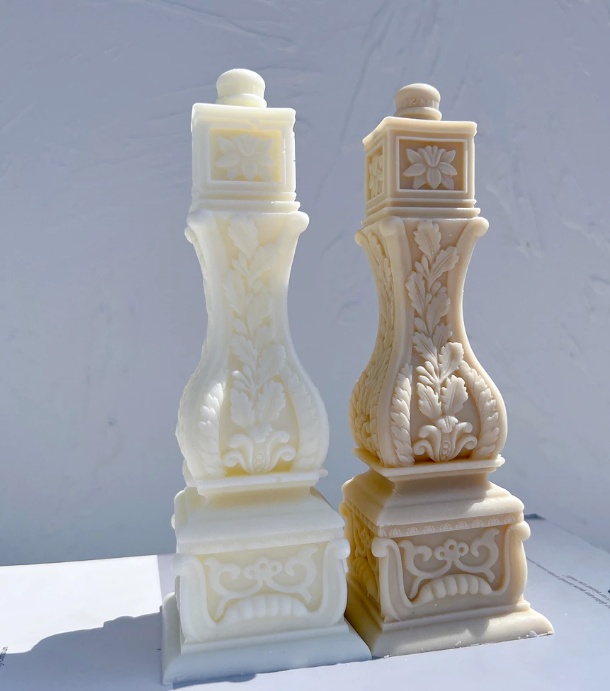 Barok Işıltı – Dekoratif Oyma Sütun Mum