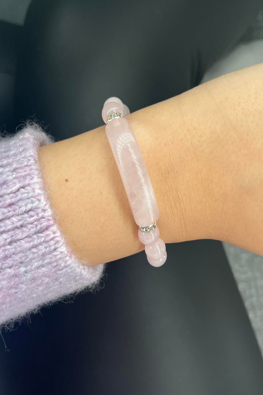 Kalpli Pembe Kuvars Bileklik