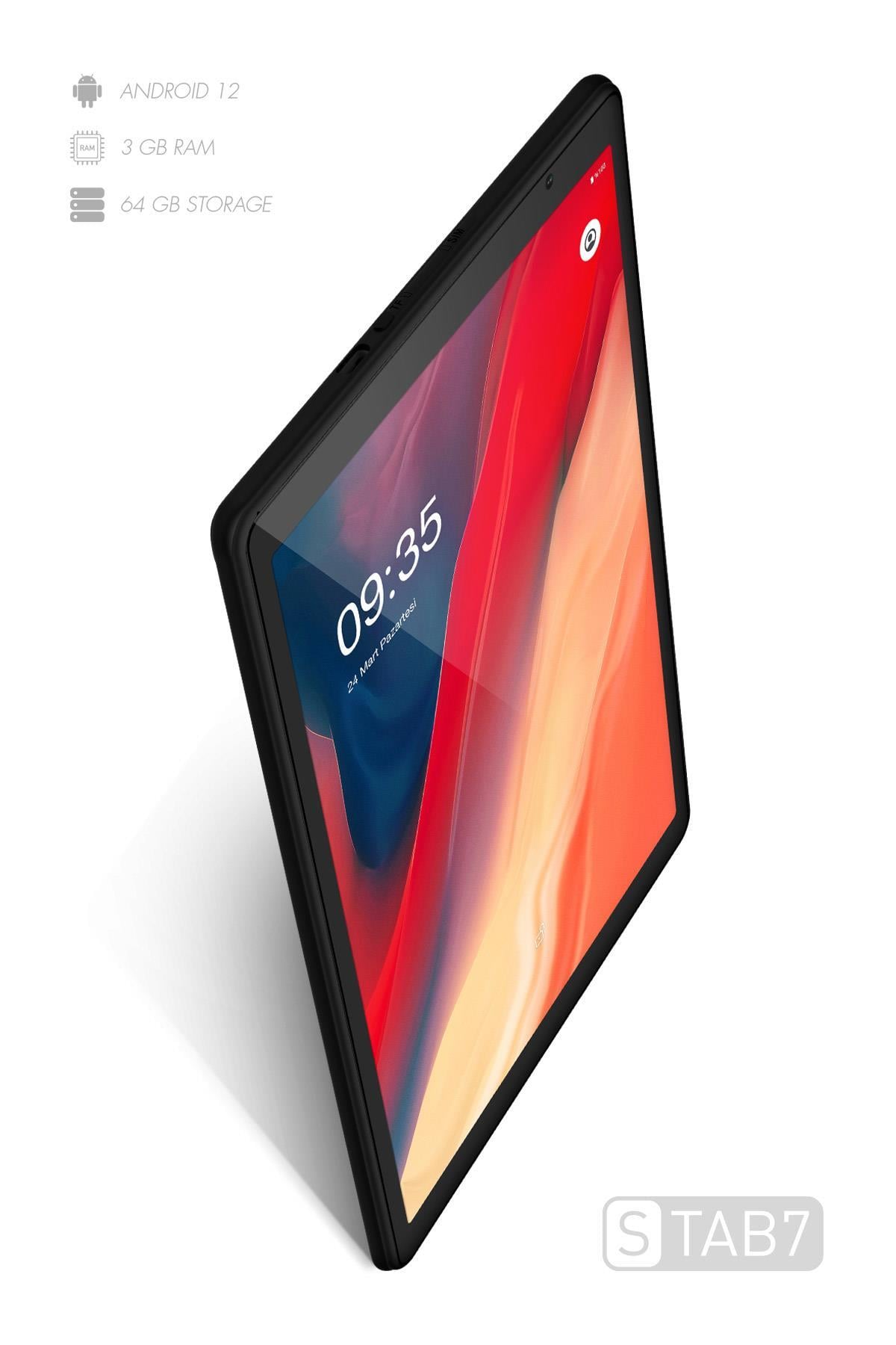 10.1 Inc 3 Gb Ram 64 Gb Hafıza 1920*1200 HD Ips Ekran 8 Çekirdek STAB7 Siyah Tablet