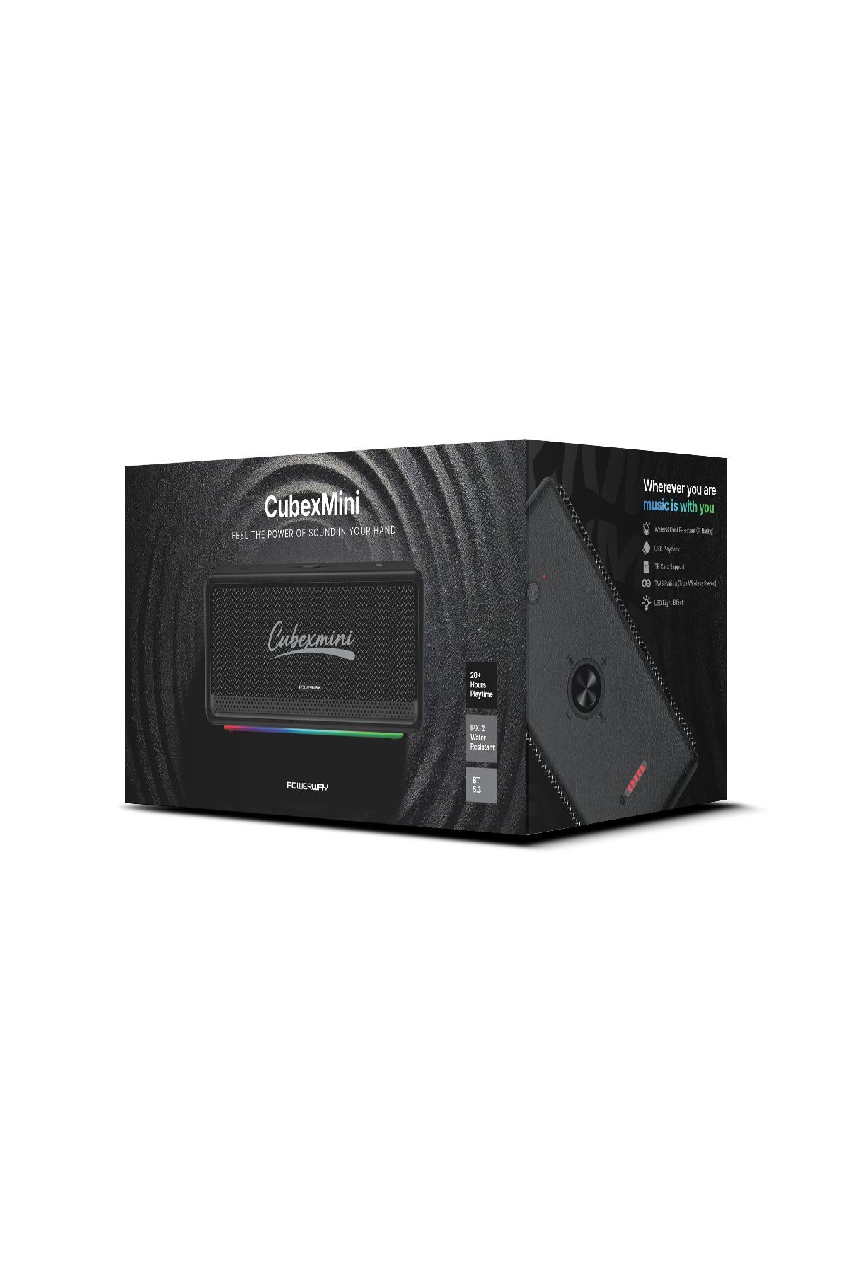 CubexMini Bluetooth Hoparlör 40W Güçlü Ses, IPX2 Suya Dayanıklı, 20 Saat Çalma Süresi