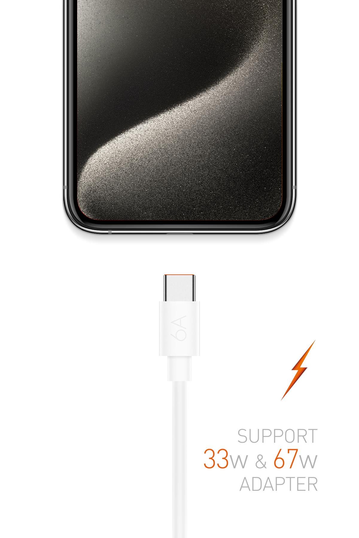 M6 Type-C to Usb-A PD 67W 6A Şarj Ve Veri Aktarım Kablosu