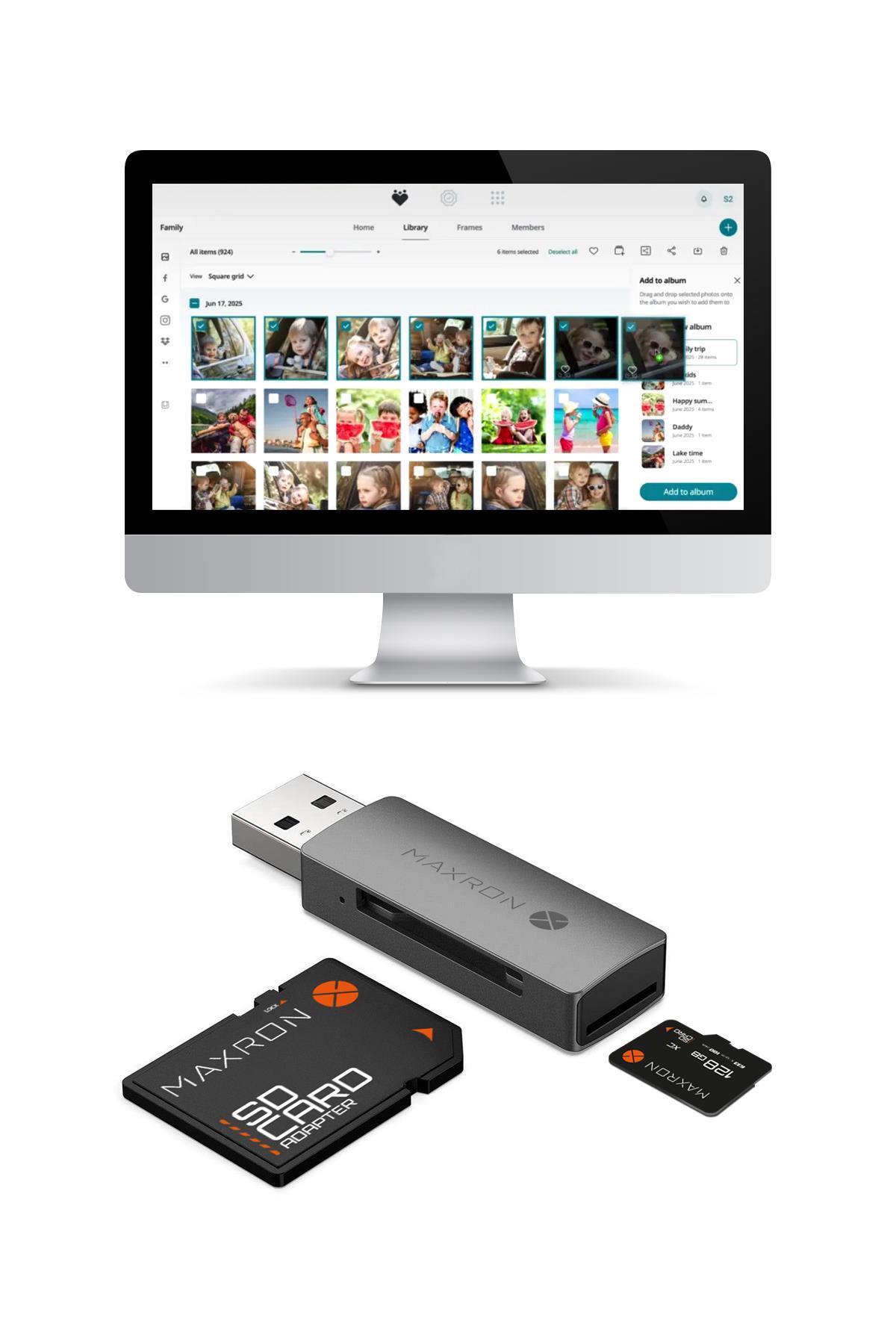 Maxron 128 GB Hafıza Kartı Adaptör Dahil Up To 100 Mb/s