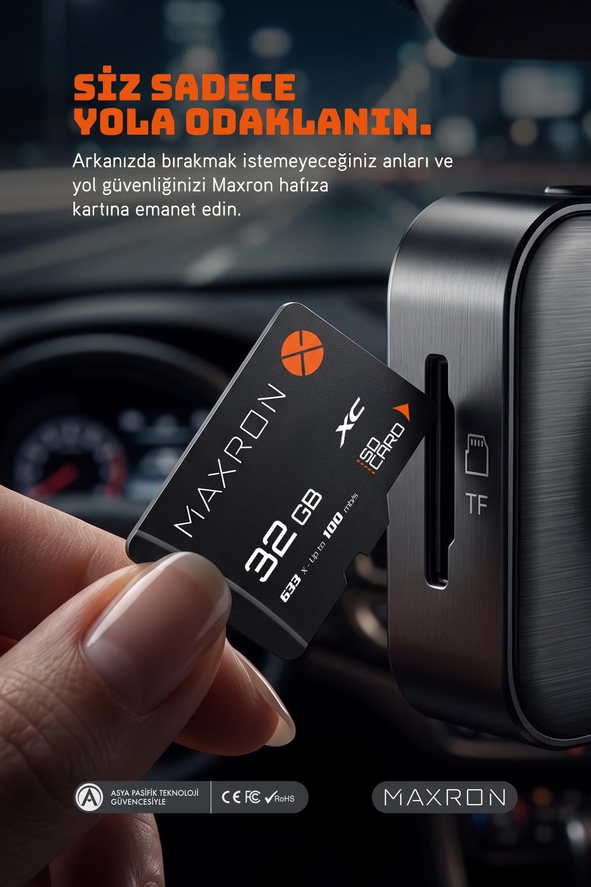 Maxron 32 GB Hafıza Kartı Adaptör Dahil Up To 100 Mb/s