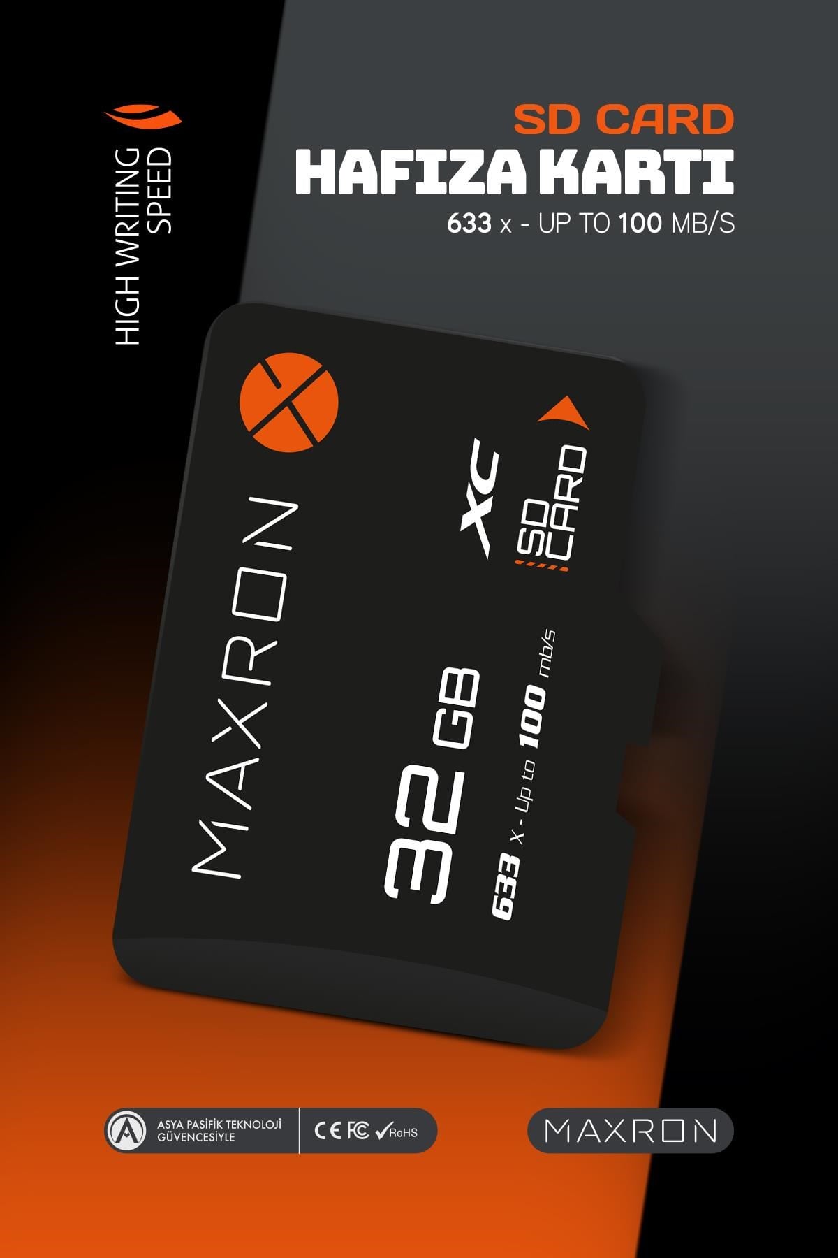 Maxron 32 GB Hafıza Kartı Adaptör Dahil Up To 100 Mb/s