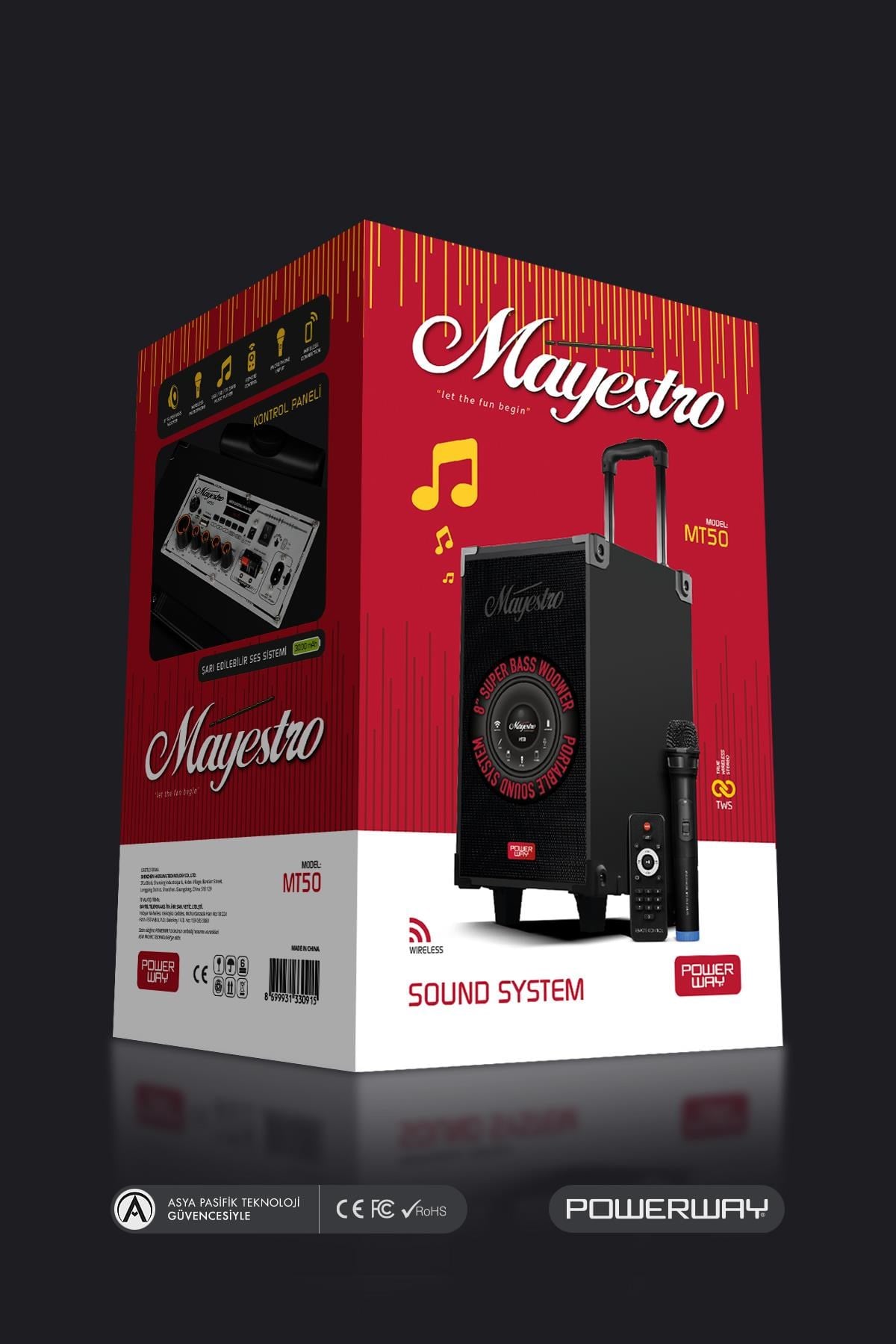 MT50 Şarjlı Mikrofonlu Hoparlör Karaoke Sistemi Taşınabilir Amfi Büyük Bluetooth Hoparlör