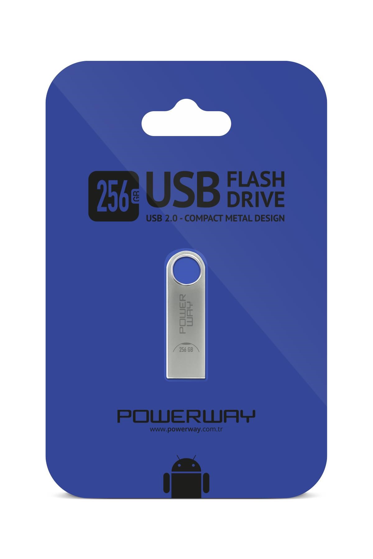Powerway 256 GB Metal Usb Flash Bellek Usb 2.0 Data Traveler