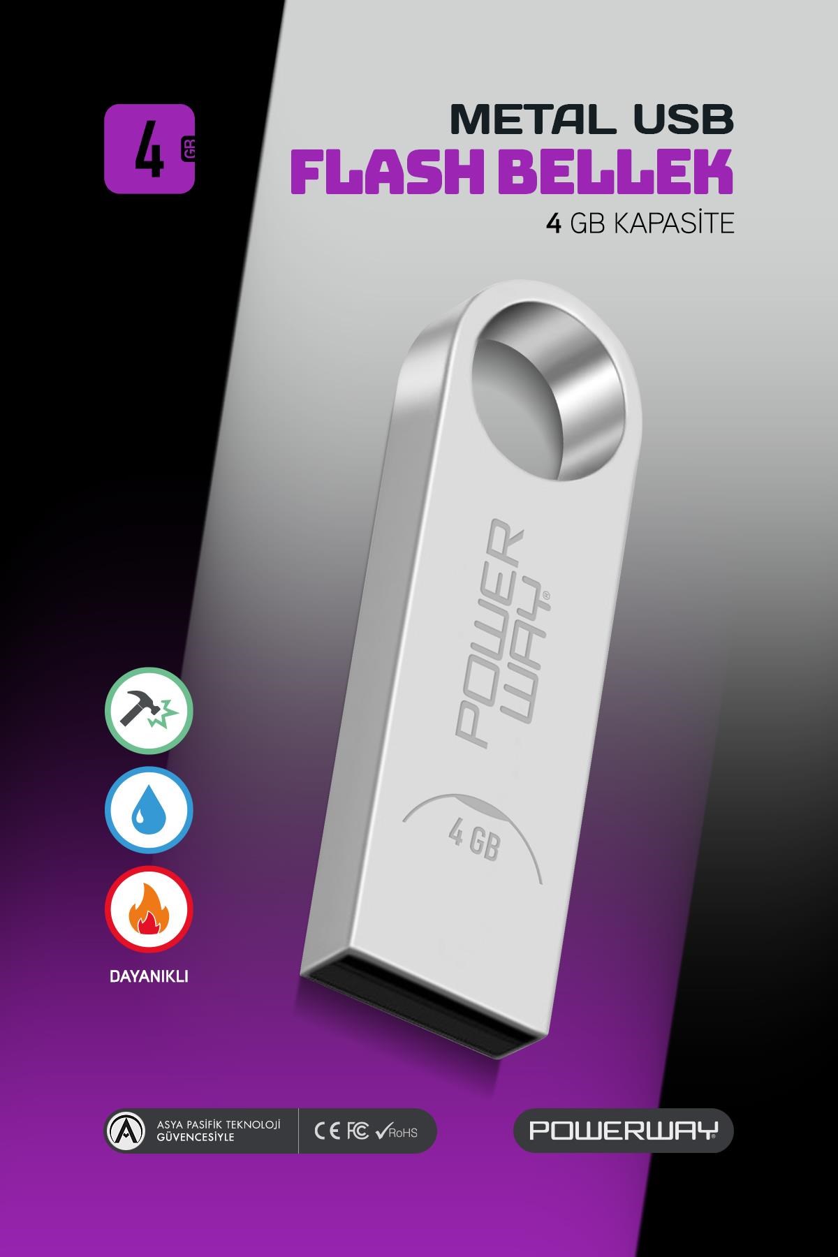Powerway 4 GB Metal Usb Flash Bellek Usb 2.0 Data Traveler