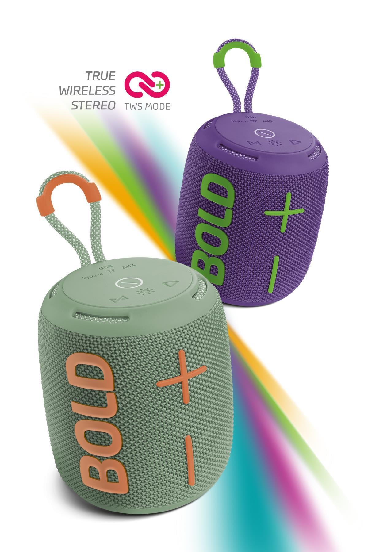 Powerway Bold Haki Taşınabilir Ses Bombası Kablosuz Bluetooth Hoparlör Speaker Yüksek Sesli TWS