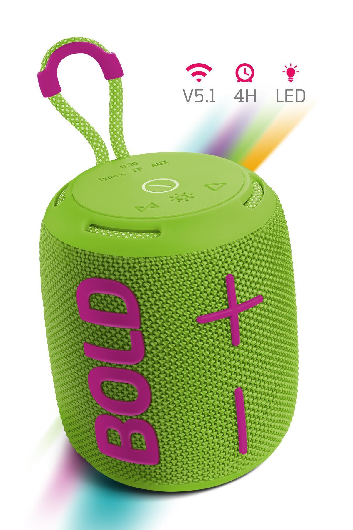 Powerway Bold Yeşil Taşınabilir Ses Bombası Kablosuz Bluetooth Hoparlör Speaker Yüksek Sesli TWS