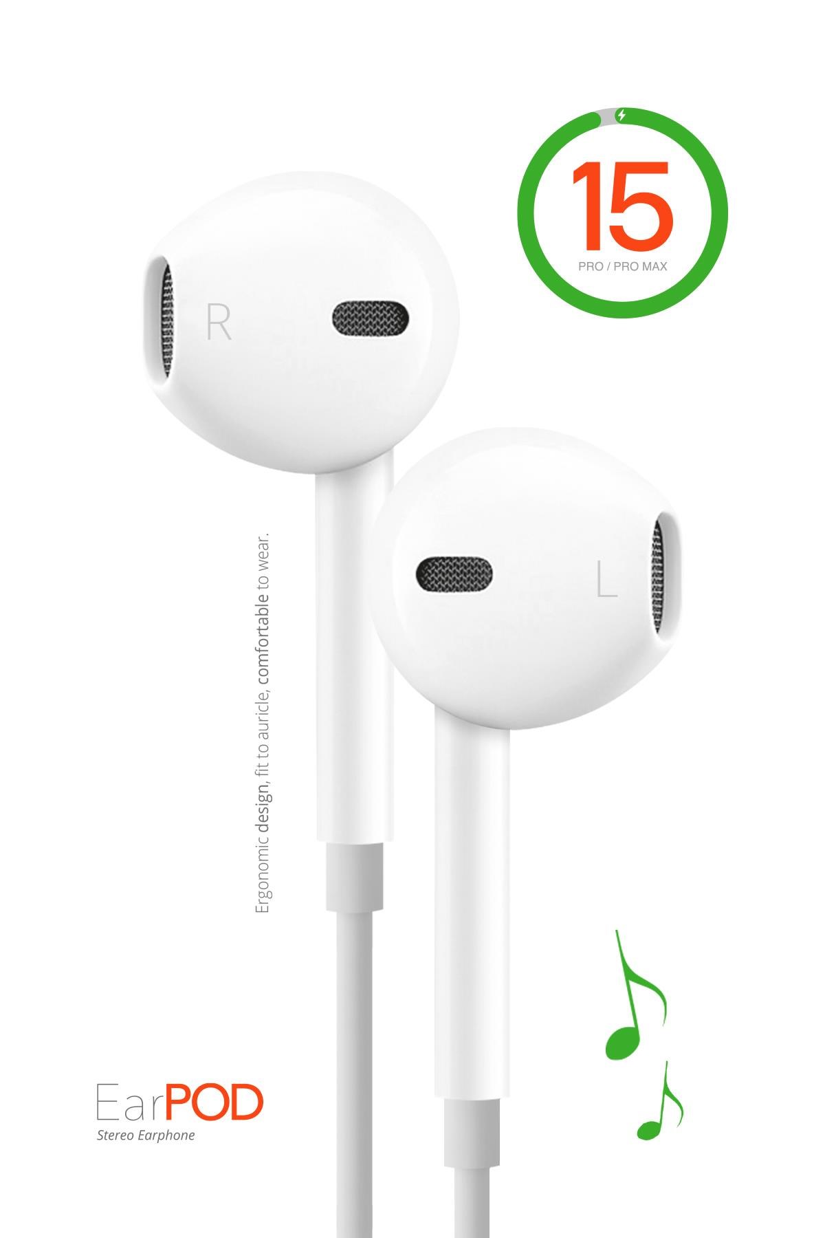 Powerway EardPod iPhone 15 Type-C Kulaklık Usb-C Tüm Cihazlar İle Uyumlu
