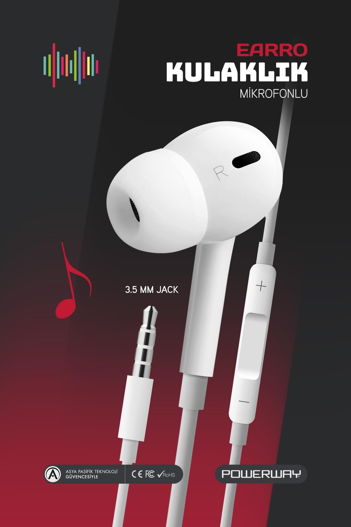 Powerway EarPro Yüksek Çözünürlüklü Ses Ve Mikrofonlu Kulak İçi Kulaklık