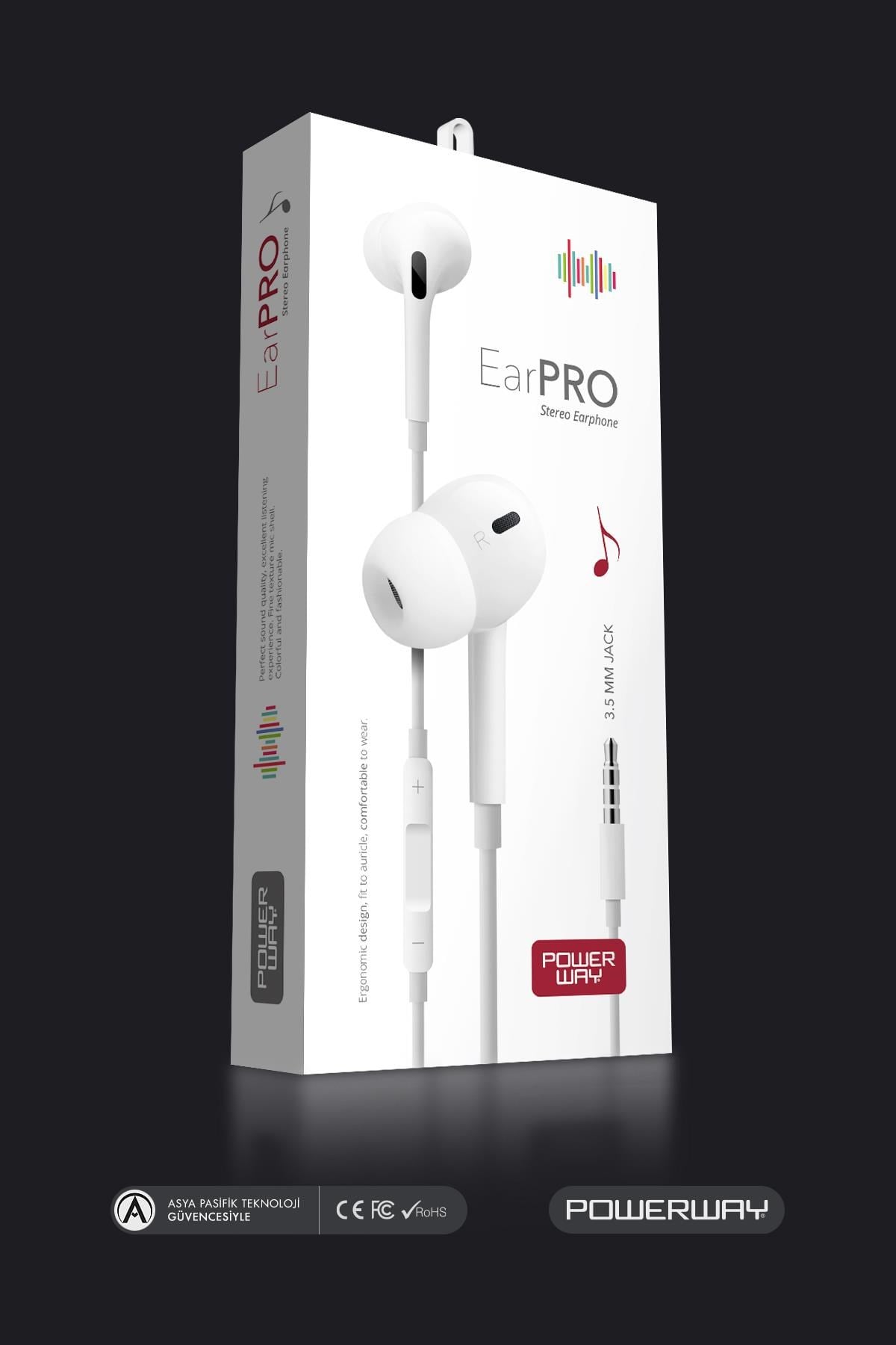 Powerway EarPro Yüksek Çözünürlüklü Ses Ve Mikrofonlu Kulak İçi Kulaklık