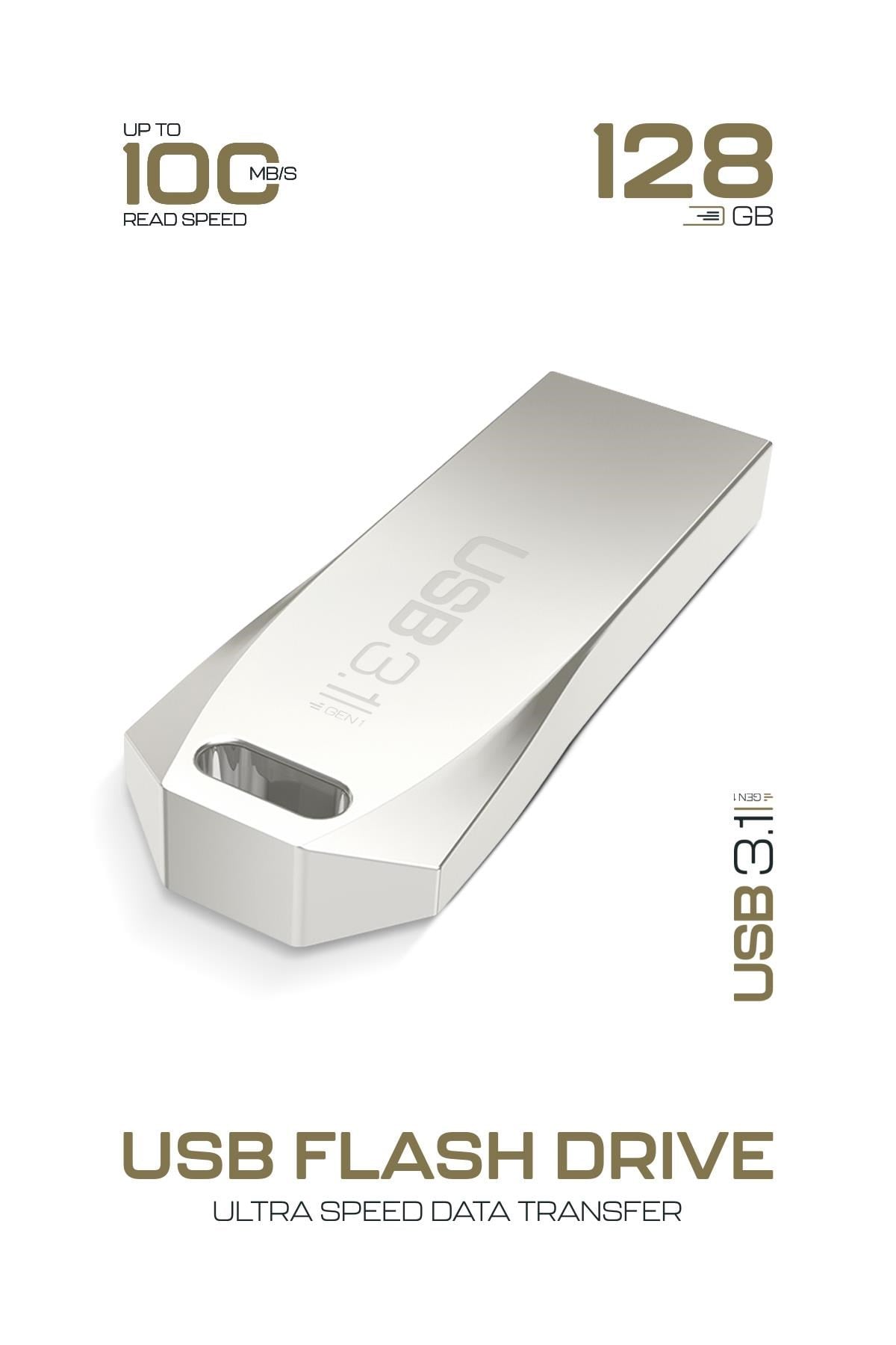 Powerway Premium 128GB USB 3.1 Metal Gövde Ultra Hızlı Flash Bellek Data Traveler