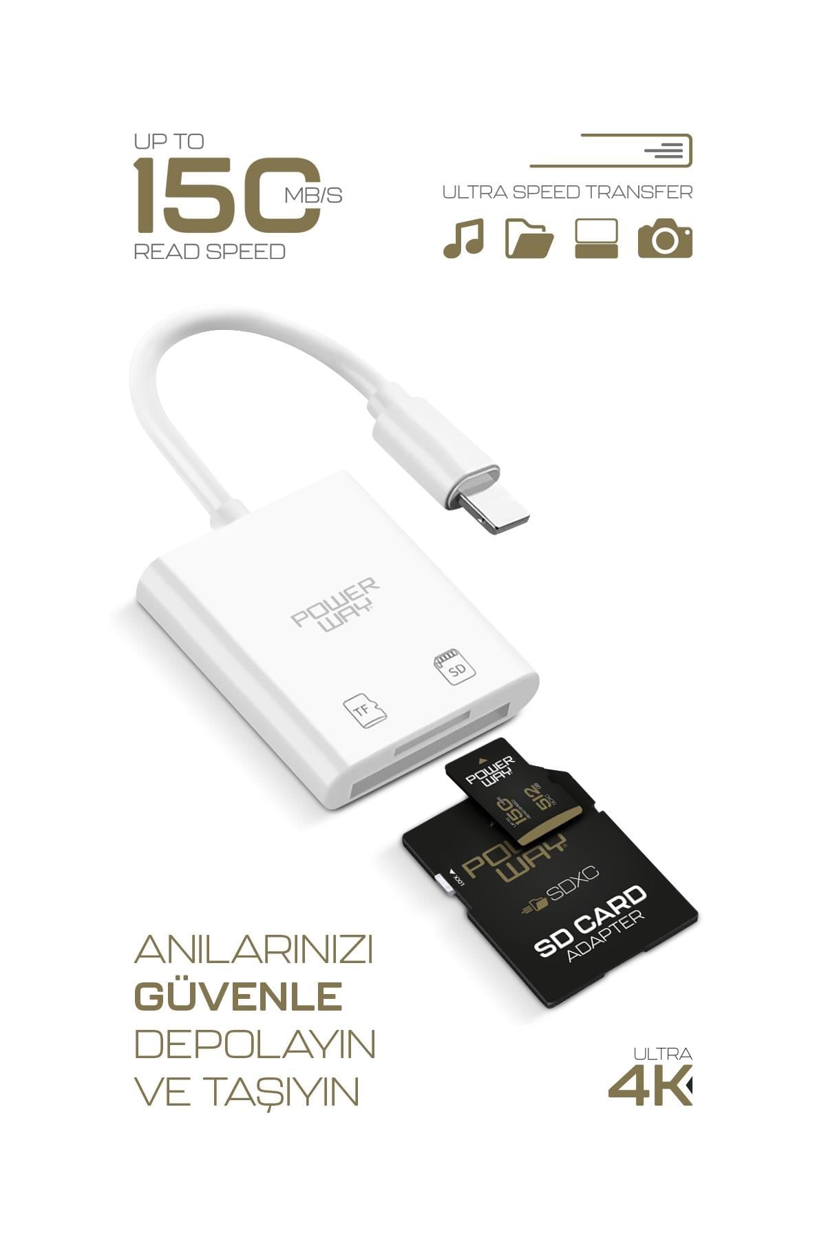 Powerway Premium 512 GB SDXC UHS Class 4K Ultra Hızlı Hafıza Kartı + Adaptör