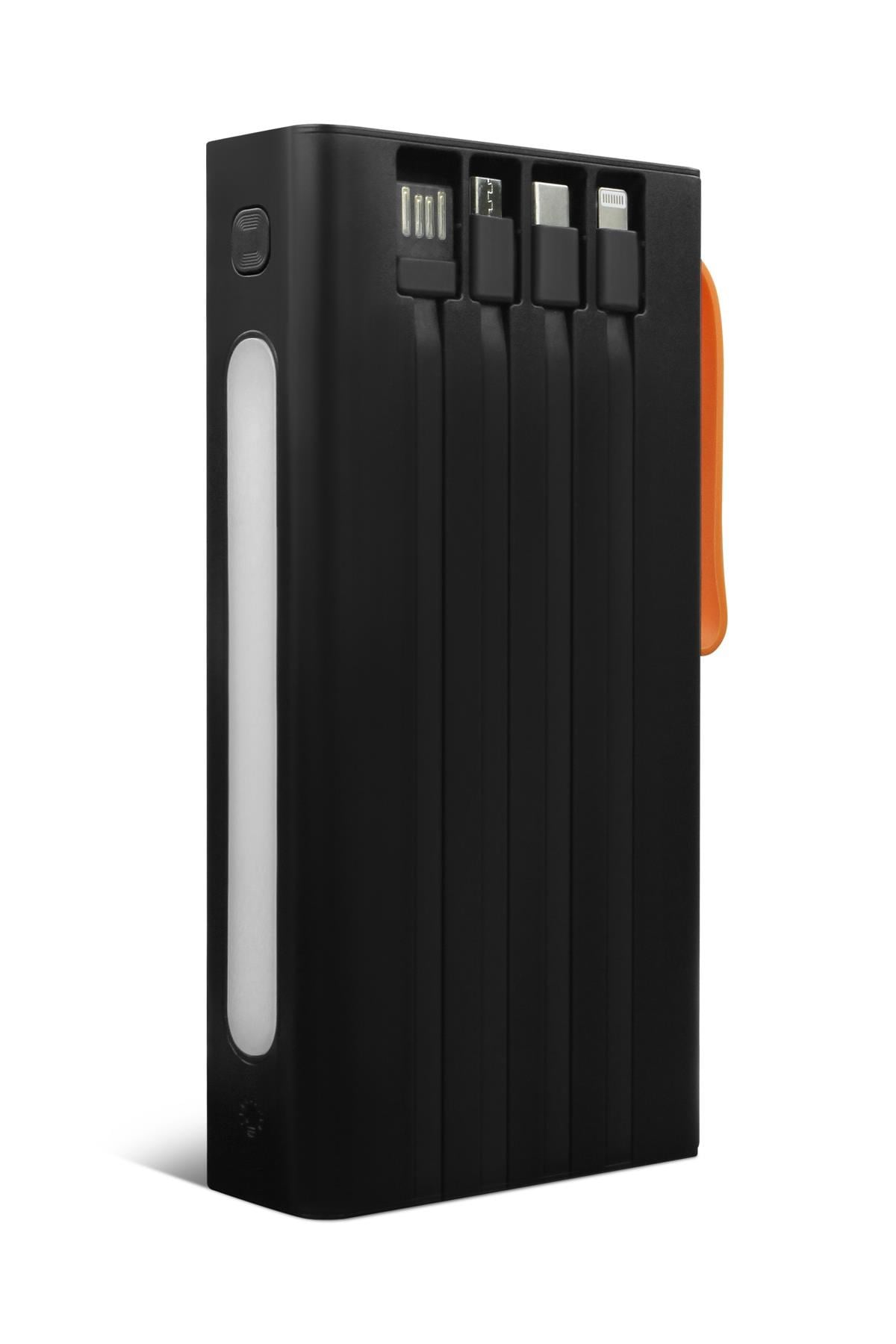 Powerway QC30S Siyah 30.000 Mah PD 22.5W Dahili Kablolu Hızlı Şarj Led Işıklı Powerbank